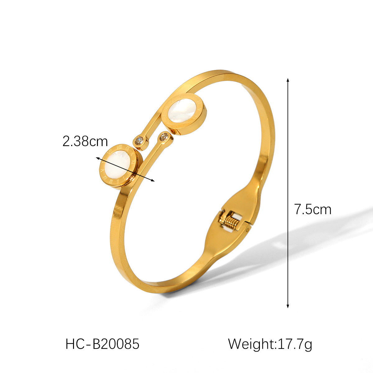 Light Luxury Titanium Steel Bracelet for Women, Non-fading Stainless Steel Jewelry, Inlaid with Mother-of-pearl Bracelet Jewelry