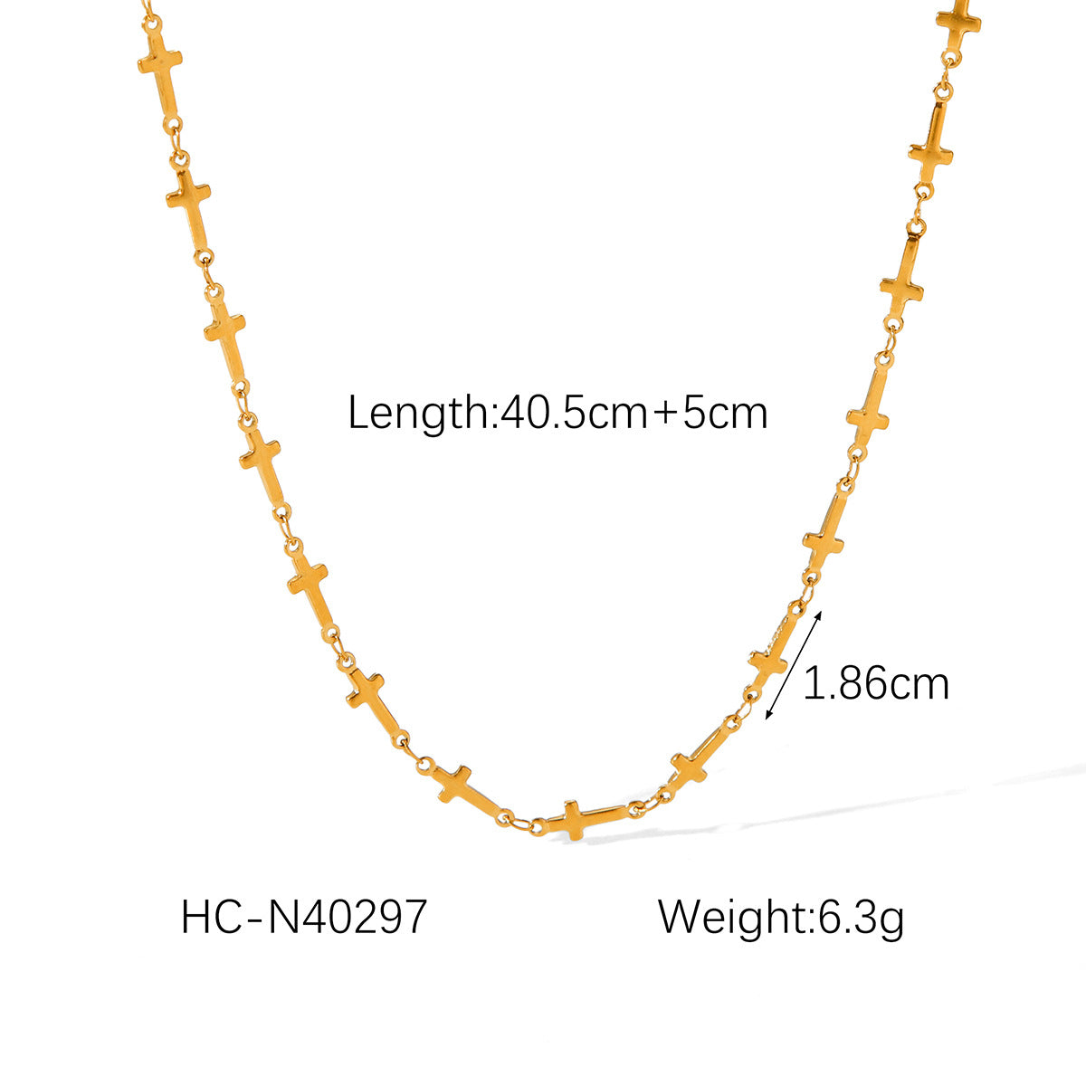 INS Influencer's Titanium Steel Jewelry, Cross Chain, Stainless Steel Necklace, Fashionable and Personalized Titanium Steel Bracelet
