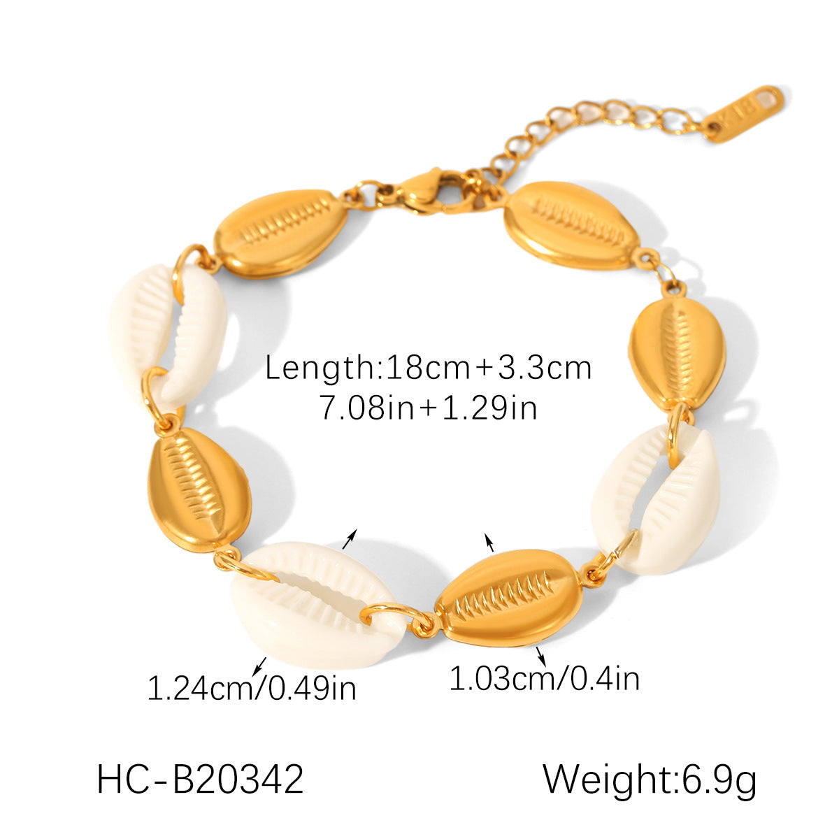 Seaside Vacation Style Jewelry, Stainless Steel Bracelet, Versatile and Light Luxury Titanium Steel Jewelry, Shell Bracelet