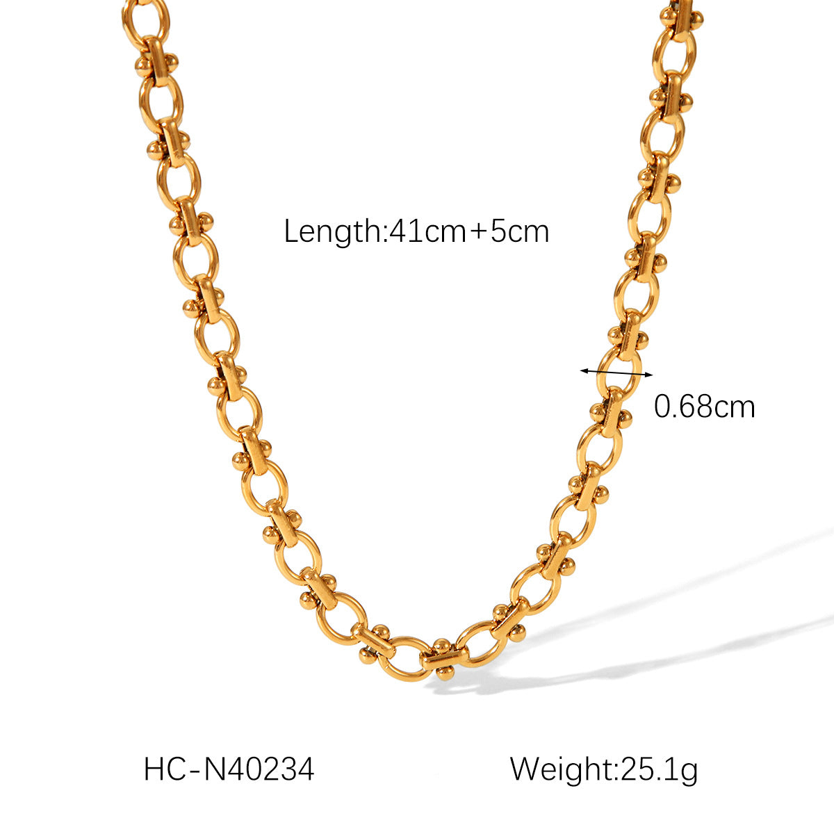 INS-style Fashionable 18K Gold-plated Stainless Steel Necklace with Cuban Chain As An Accessory