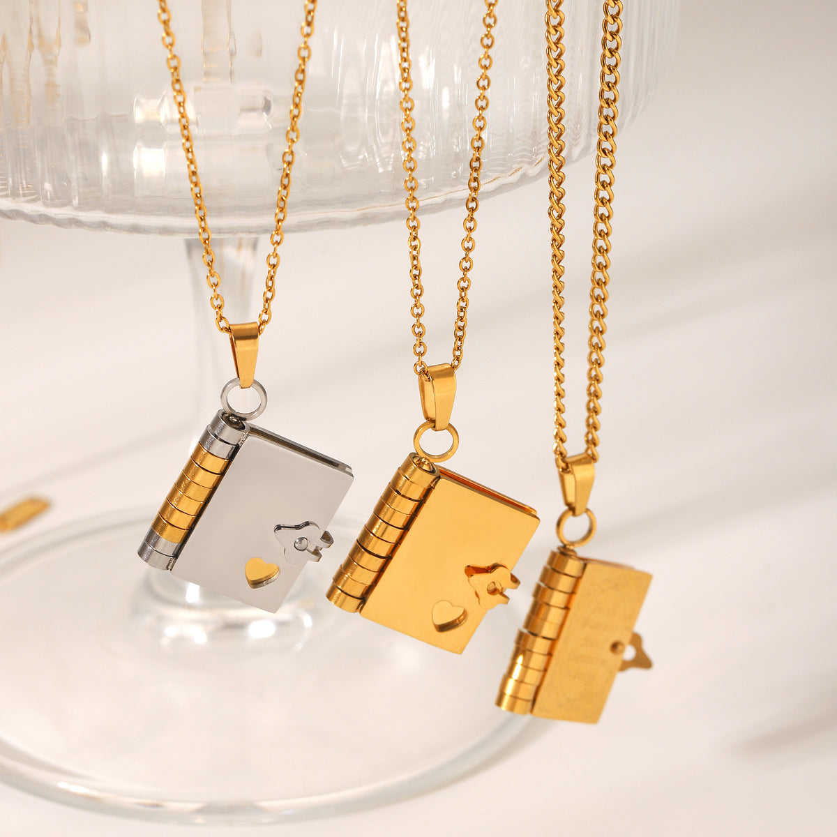 Titanium Steel Necklace with Detachable Pendant Love Letter Necklace Couple's Necklace Stainless Steel Clavicle Chain Lover Necklace