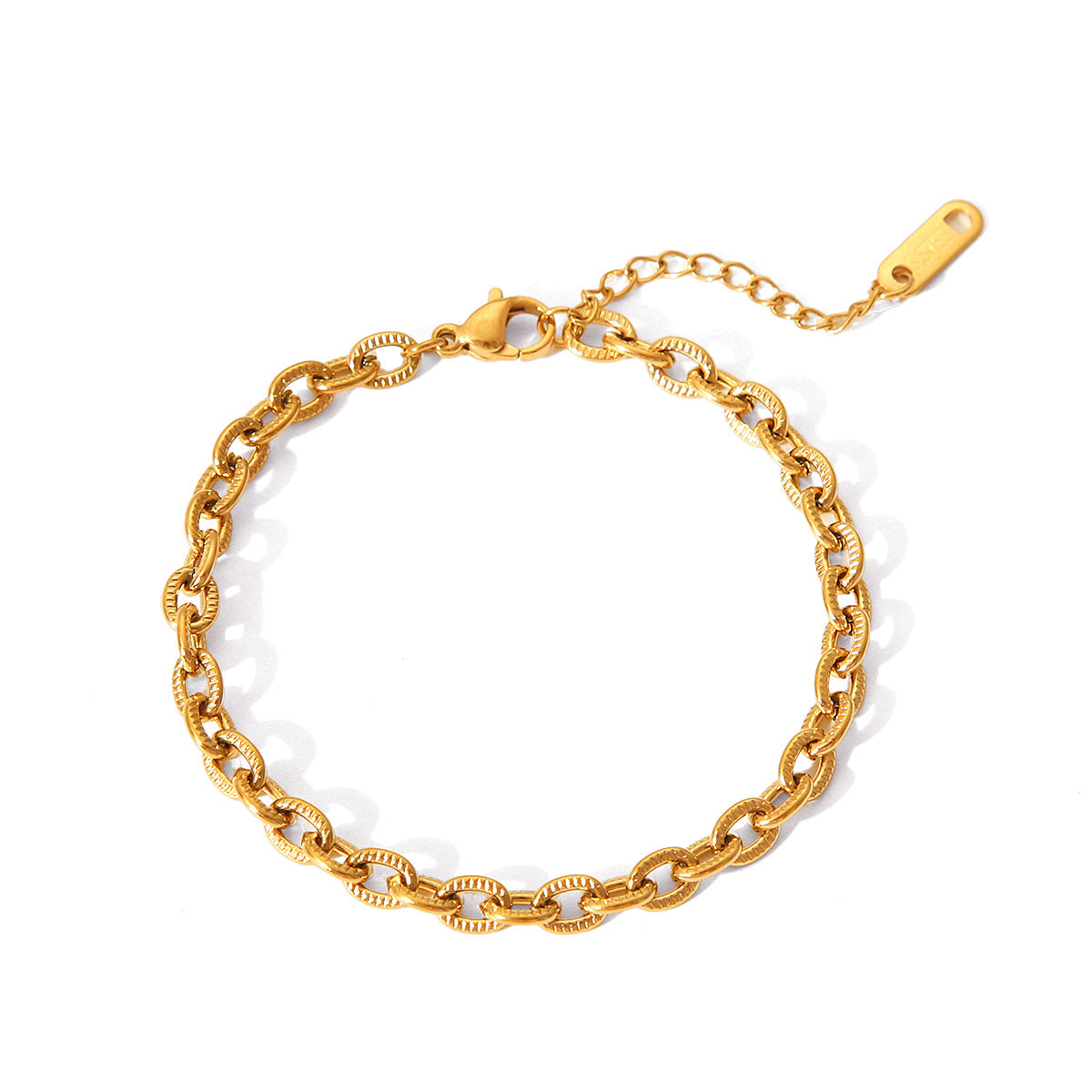 Stainless Steel Bracelet Basic Style Texture O-chain 18K Gold-plated Titanium Steel Bracelet Jewelry Accessory