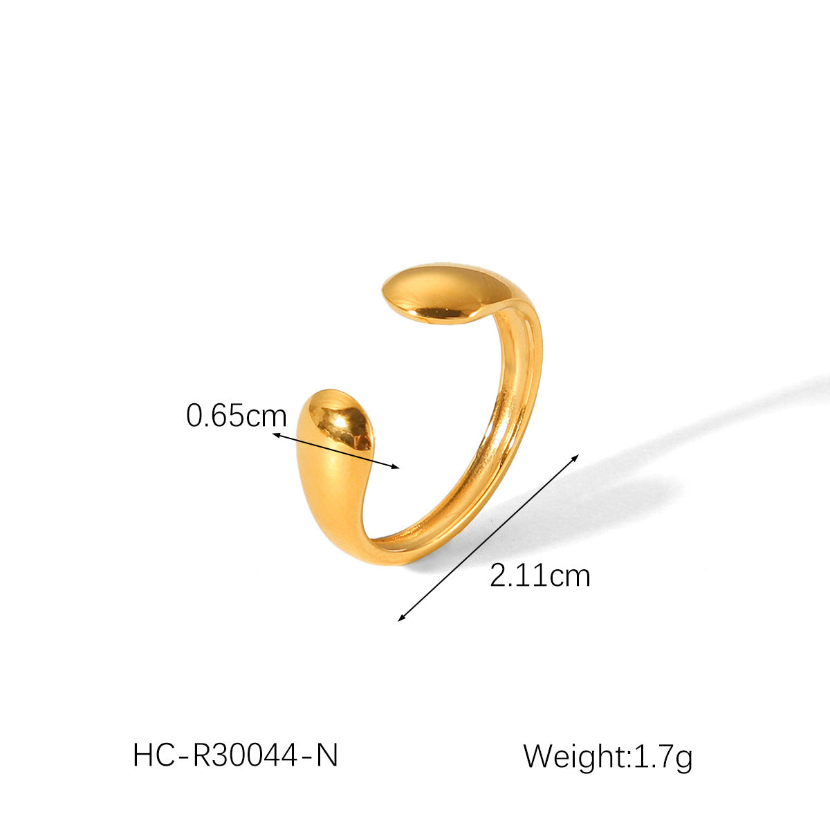 Wind Explosion Titanium Steel Non-fading Ring 18K Gold Stainless Steel Open Ring Women's Fashionable and Versatile Ring