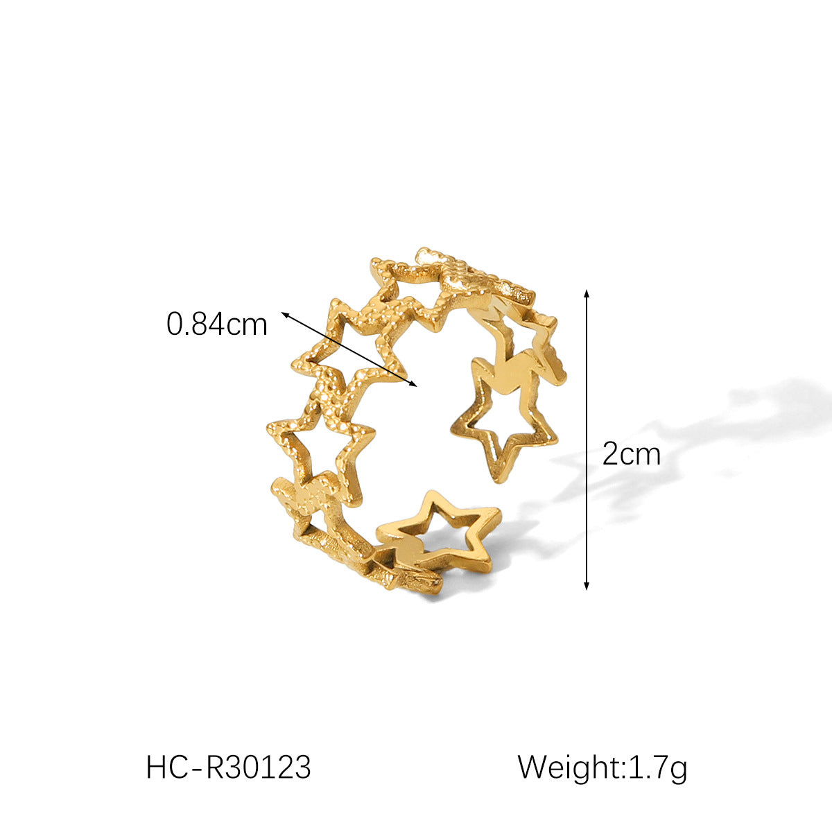 High-end 18K Gold Stainless Steel Open Ring Female Non-fading Ring Titanium Steel Jewelry