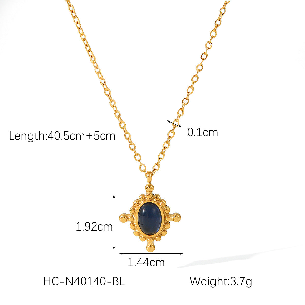 Titanium Steel Necklace Cross Pendant Inlaid with Semi-precious Stones Fashionable and Versatile Necklace for Women