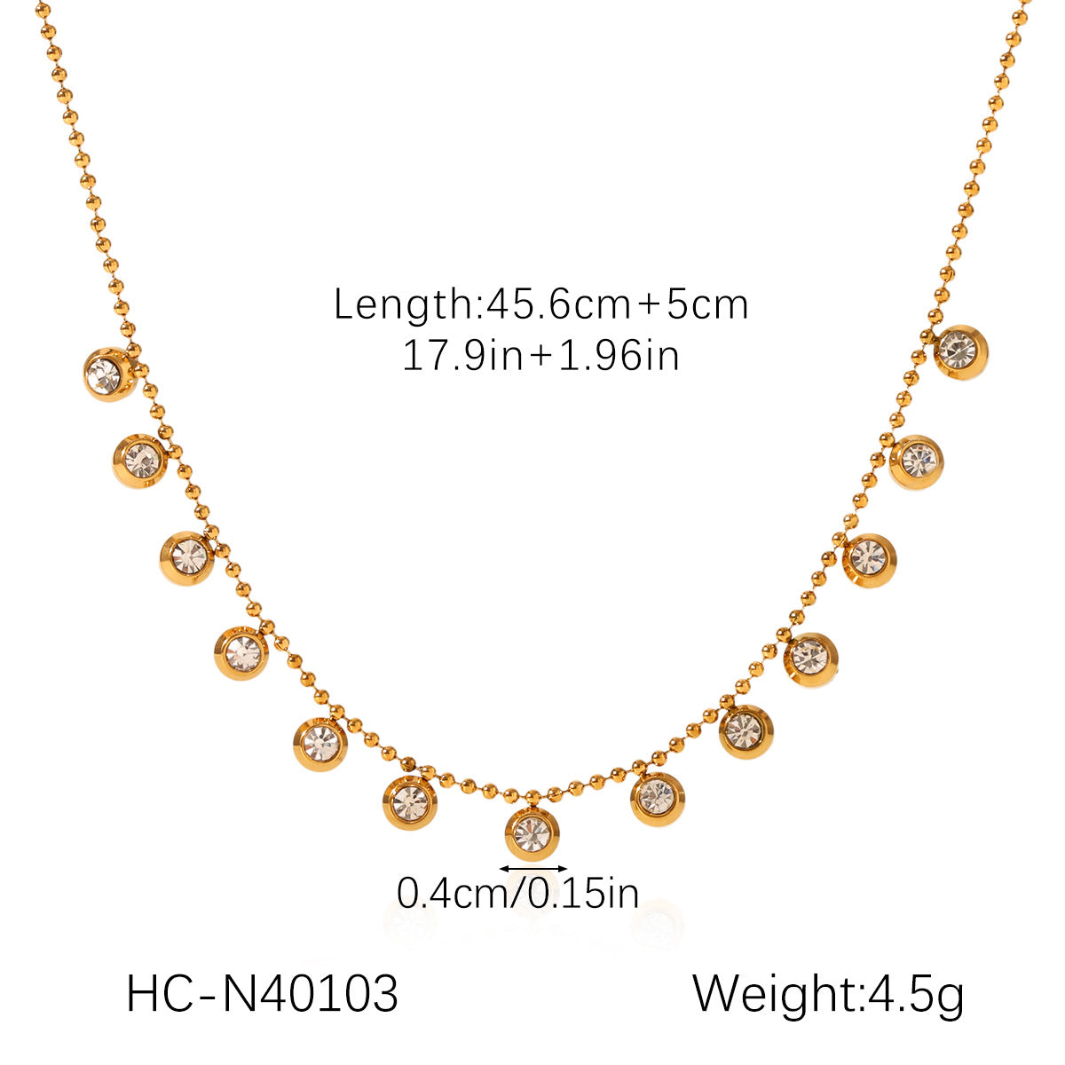 Stainless Steel Love Necklace with Zircon Clavicle Chain Women's High-end Titanium Steel 18K Gold-plated Necklace