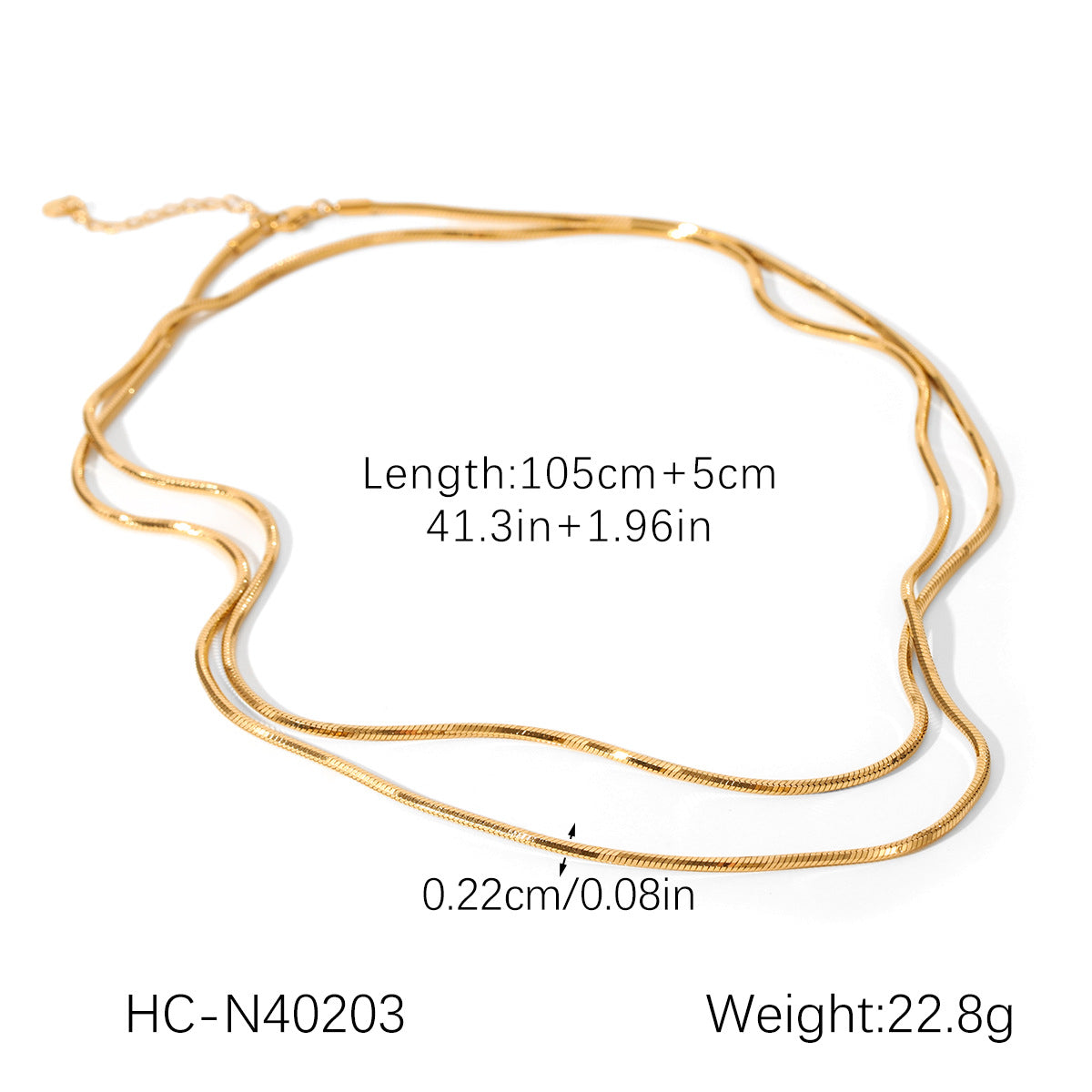 Light Luxury 18K Gold-plated Necklace with Multi-layer Stainless Steel, High-end Necklace, Non-fading Titanium Steel Jewelry