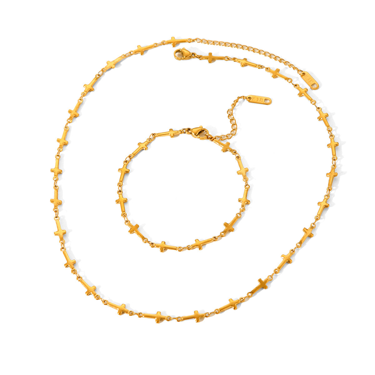 INS Influencer's Titanium Steel Jewelry, Cross Chain, Stainless Steel Necklace, Fashionable and Personalized Titanium Steel Bracelet