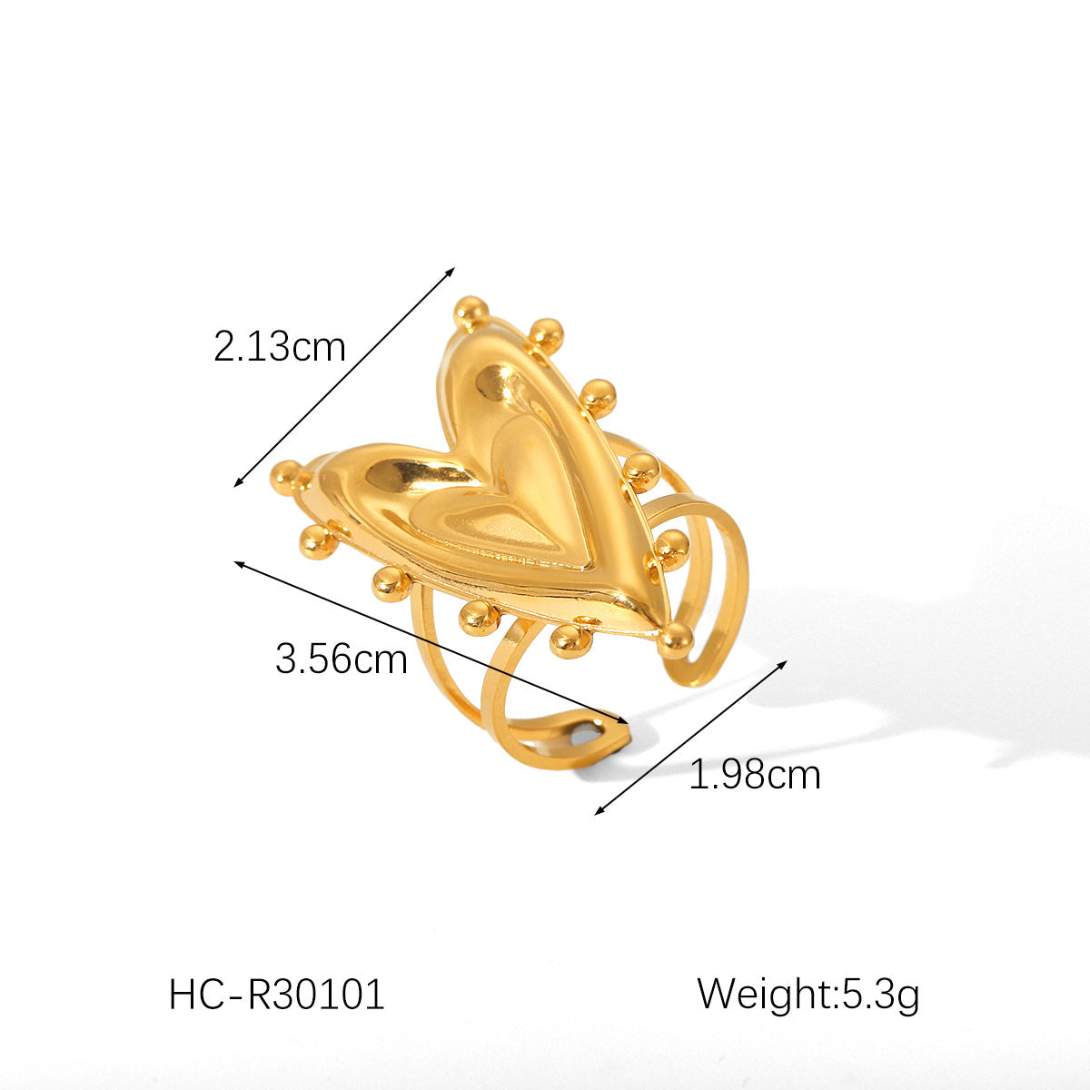 Shell Love Stainless Steel Ring Female High-level Sense Pearl Opening Ring Titanium Steel Does Not Fade Ring