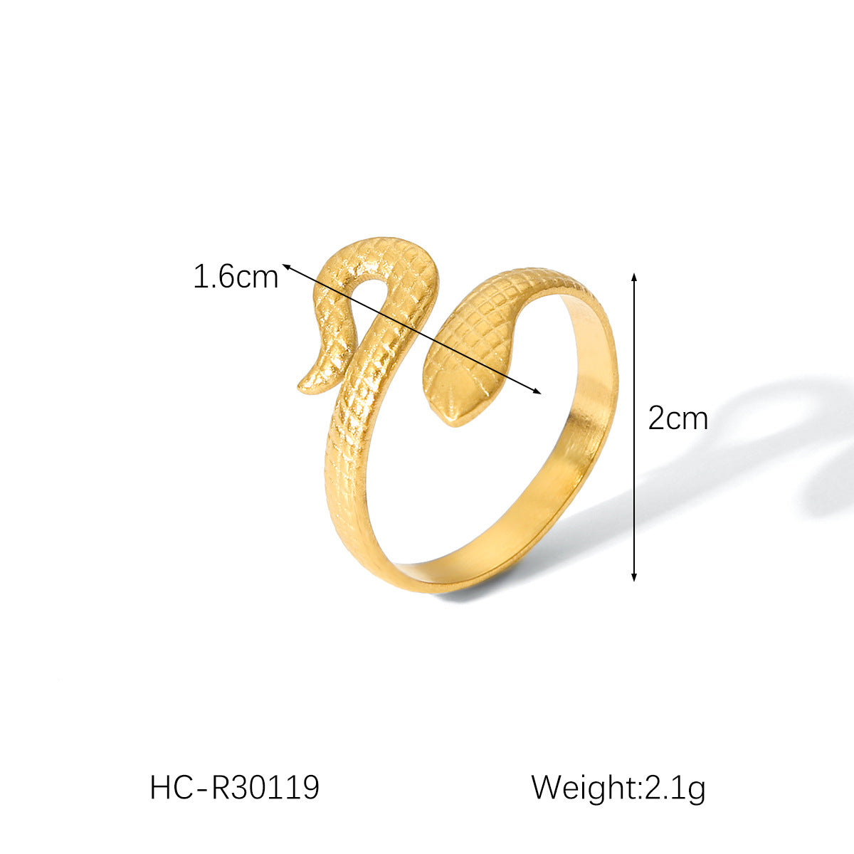 High-end 18K Gold Stainless Steel Open Ring Female Non-fading Ring Titanium Steel Jewelry