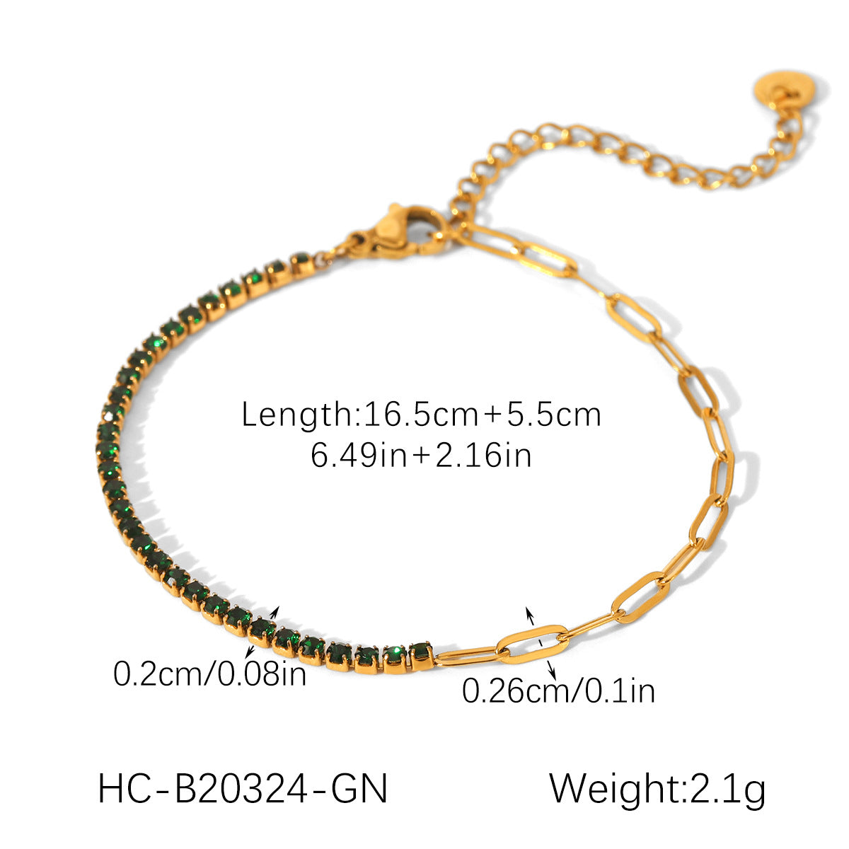 Elegant stainless steel cross chain, spliced with zircon chain, hand bracelet, temperament, versatile, titanium steel jewelry