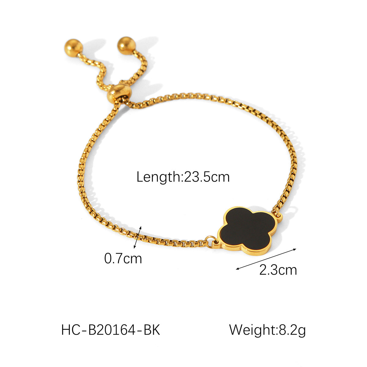 18k Gold-plated Stainless Steel Four-leaf Clover Bracelet for Women, Featuring An Ins-inspired Trendy Shell Design, Adjustable Titanium Steel Bracelet
