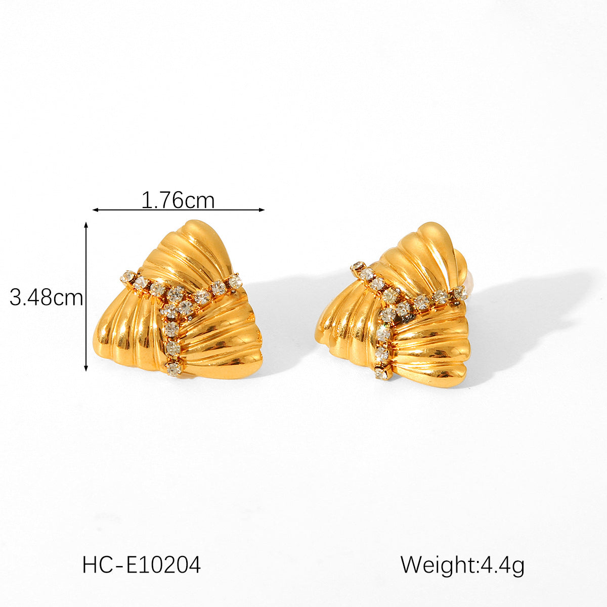 Titanium steel earrings 18K gold stainless steel bowknot drop geometric diamond earrings women's high-end earrings