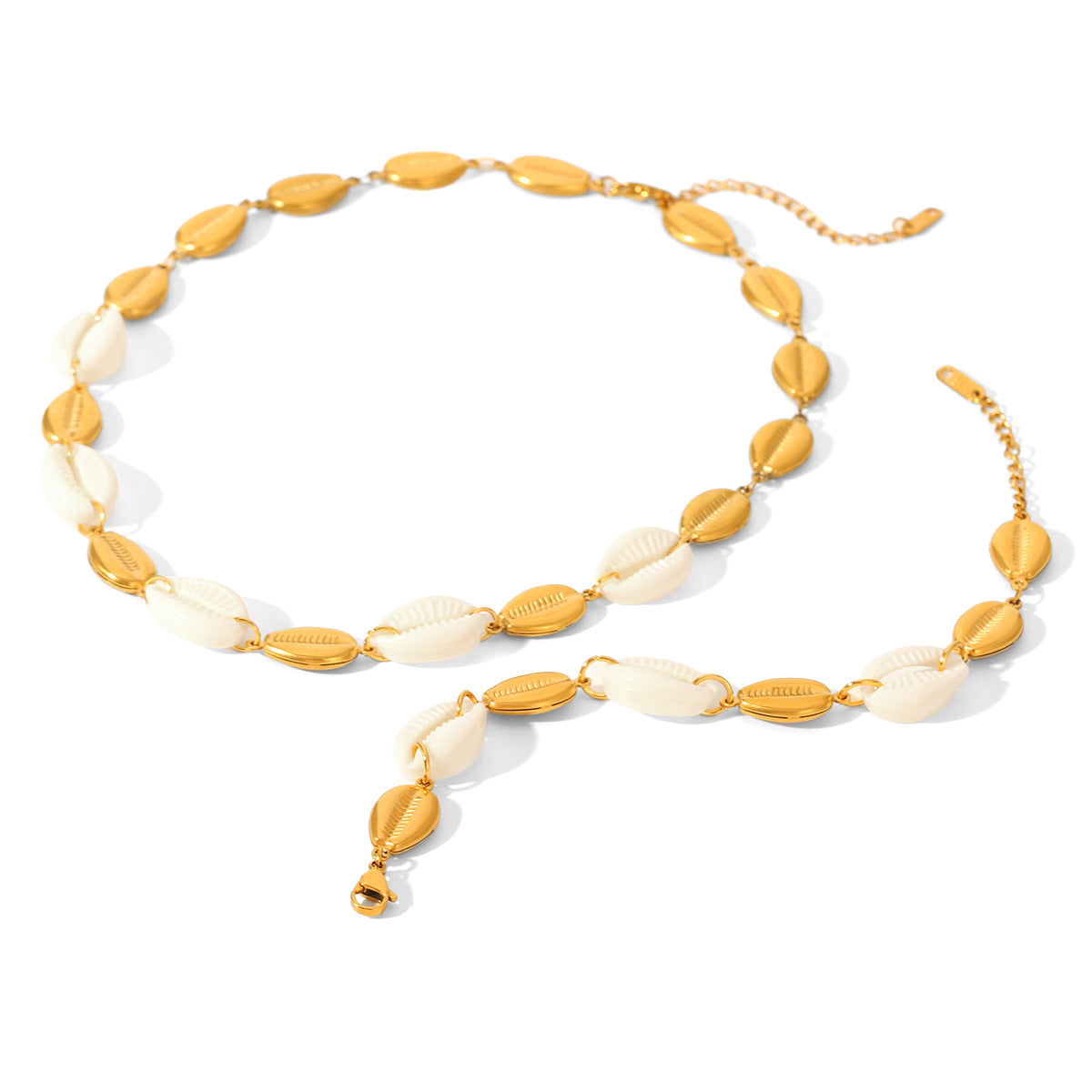 Stainless Steel Shell Necklace for Women, Non-fading Necklace, Light Luxury, Versatile Titanium Steel Bracelet, Niche High-end Jewelry