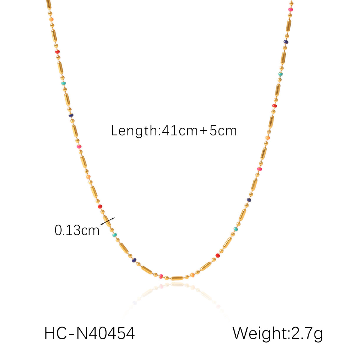 Dopamine Necklace Adorned with Colorful Beaded Stainless Steel, Featuring A Natural Stone Bead Clavicle Chain Design for Women