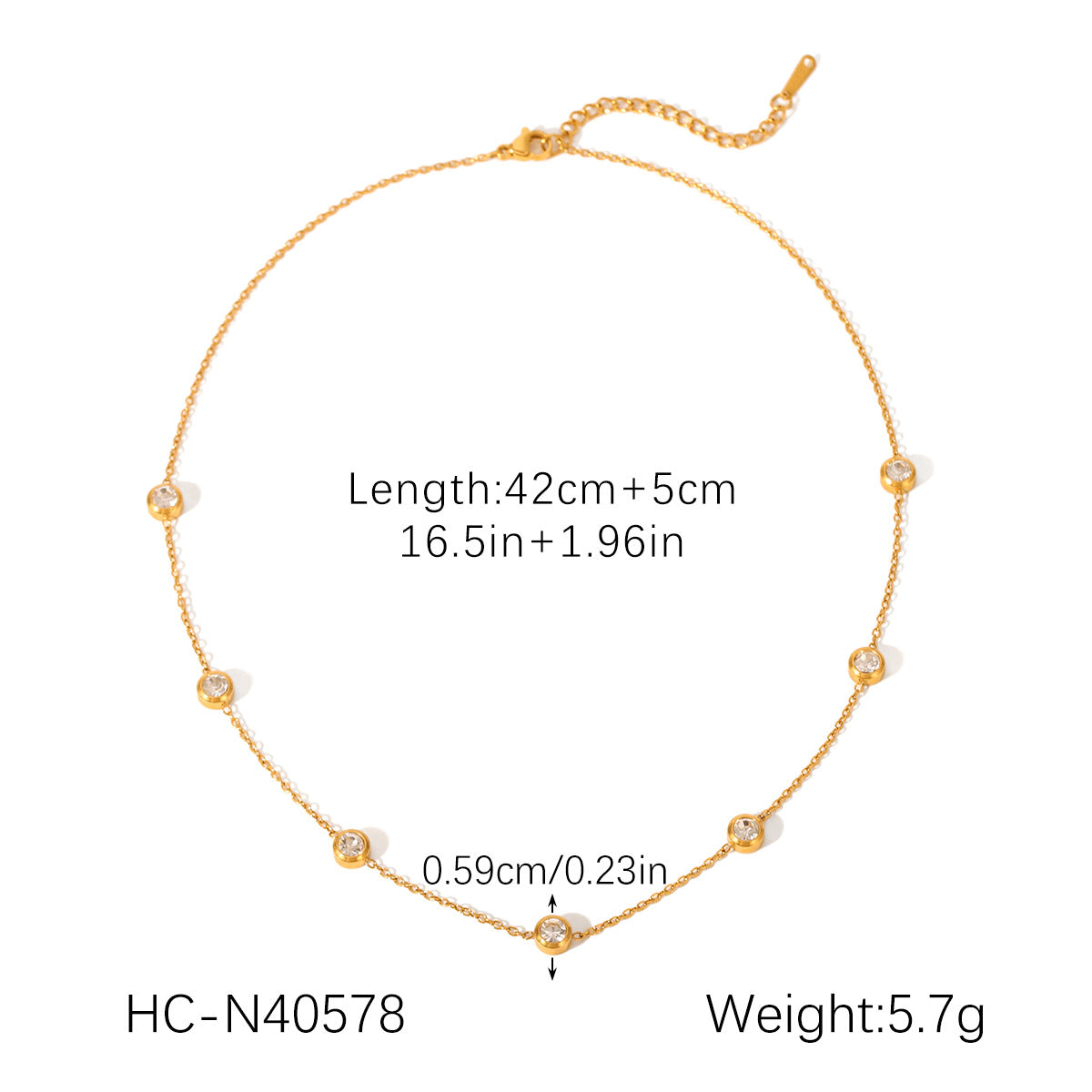 Stainless Steel Love Necklace with Zircon Clavicle Chain Women's High-end Titanium Steel 18K Gold-plated Necklace