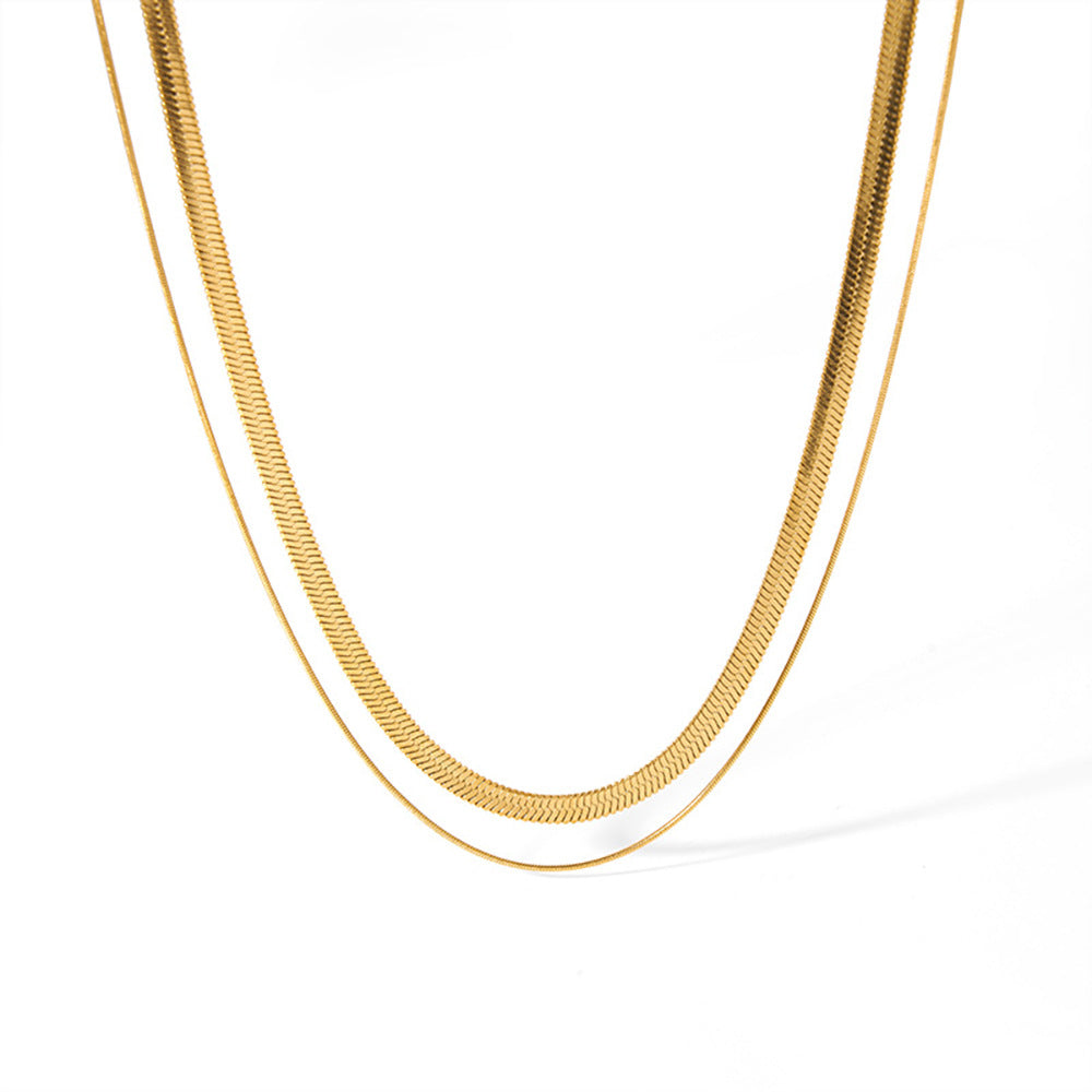 New Double-layer Snake Bone Necklace, Same Style As The Popular Item on Instagram, Women's Versatile Stainless Steel Necklace