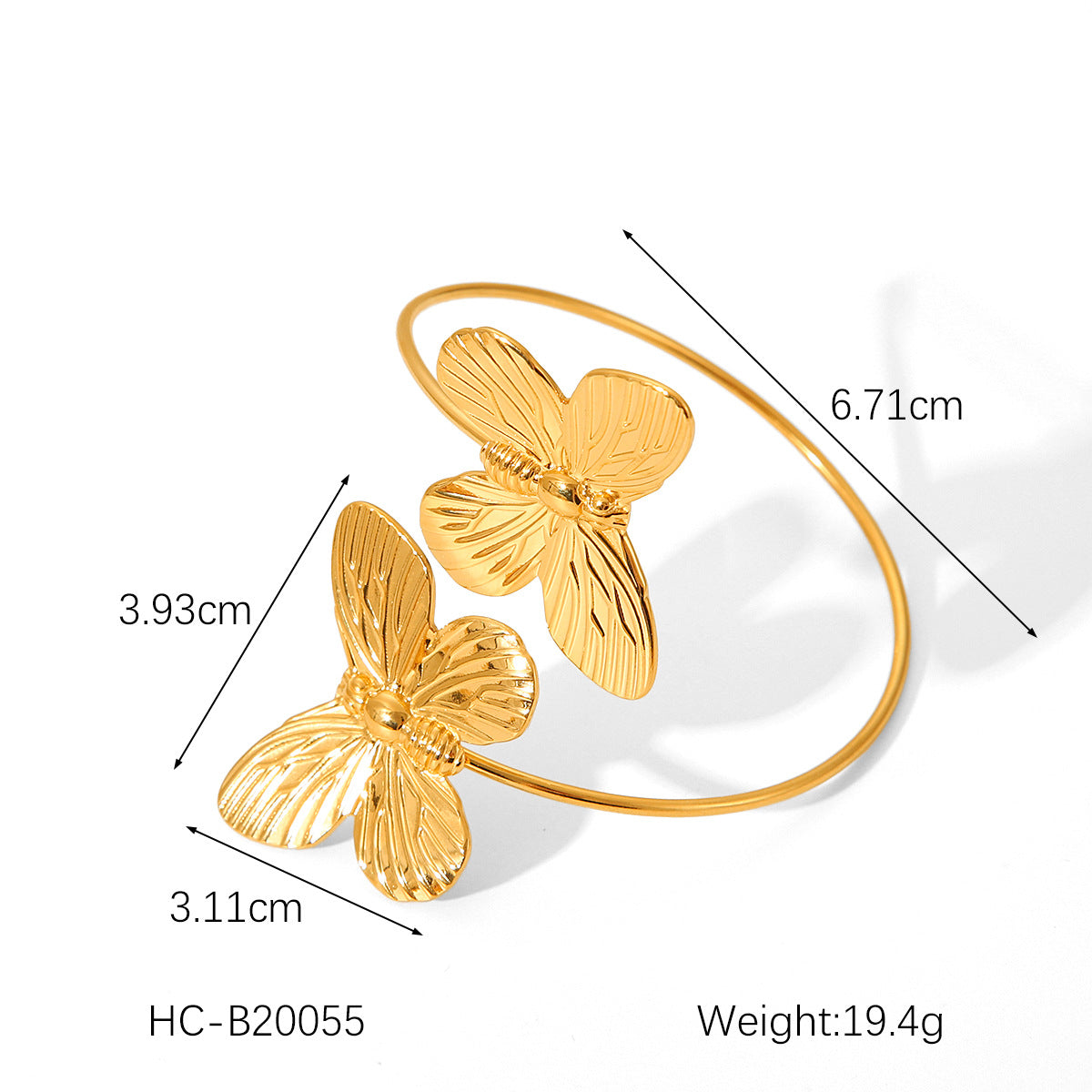 INS-style Stainless Steel Bracelet, 18K Gold-plated Open Bracelet, Non-fading Titanium Steel Bracelet for Women, High-end Hand Jewelry