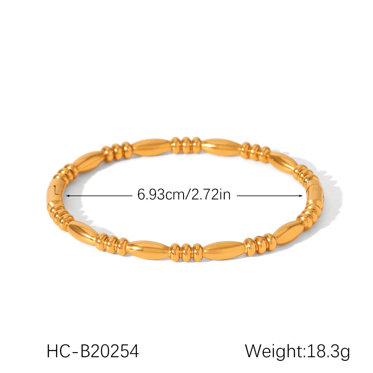 INS-style Stainless Steel Bracelet, 18K Gold-plated Open Bracelet, Non-fading Titanium Steel Bracelet for Women, High-end Hand Jewelry