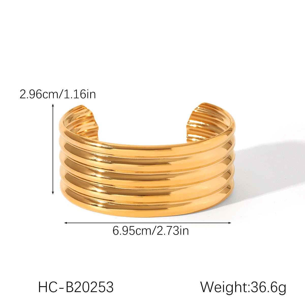 INS-style Stainless Steel Bracelet, 18K Gold-plated Open Bracelet, Non-fading Titanium Steel Bracelet for Women, High-end Hand Jewelry