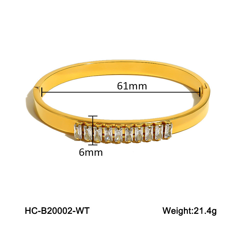 New Stainless Steel Buckle Bracelet for Women, Fashionable and Versatile, Made of Titanium Steel with A High-end Feel, Non-fading, Diamond-encrusted, Ins-inspired