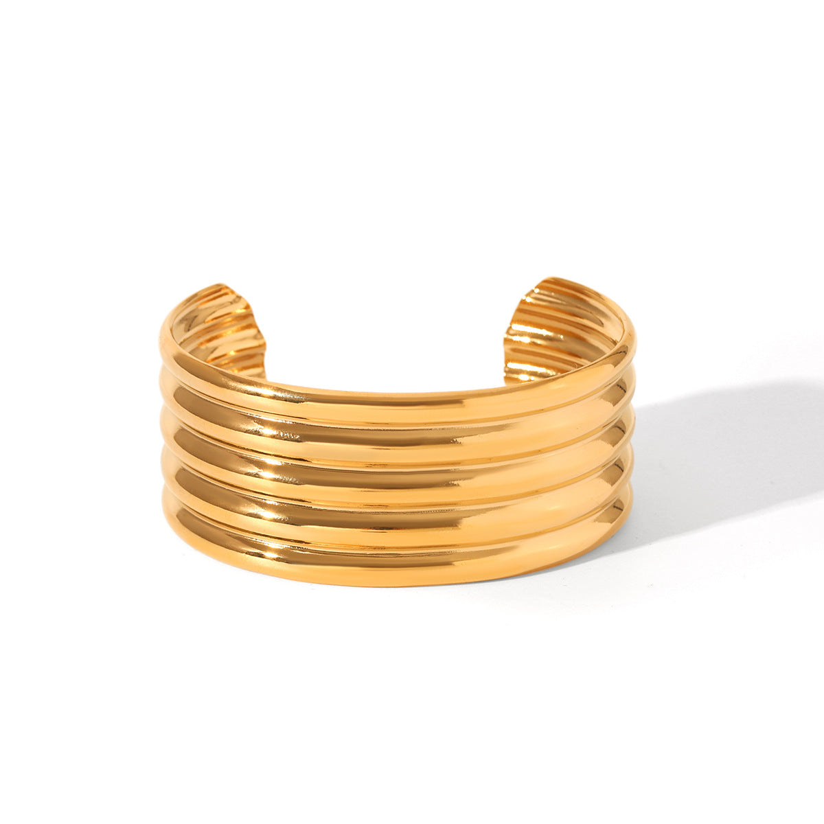INS-style Stainless Steel Bracelet, 18K Gold-plated Open Bracelet, Non-fading Titanium Steel Bracelet for Women, High-end Hand Jewelry