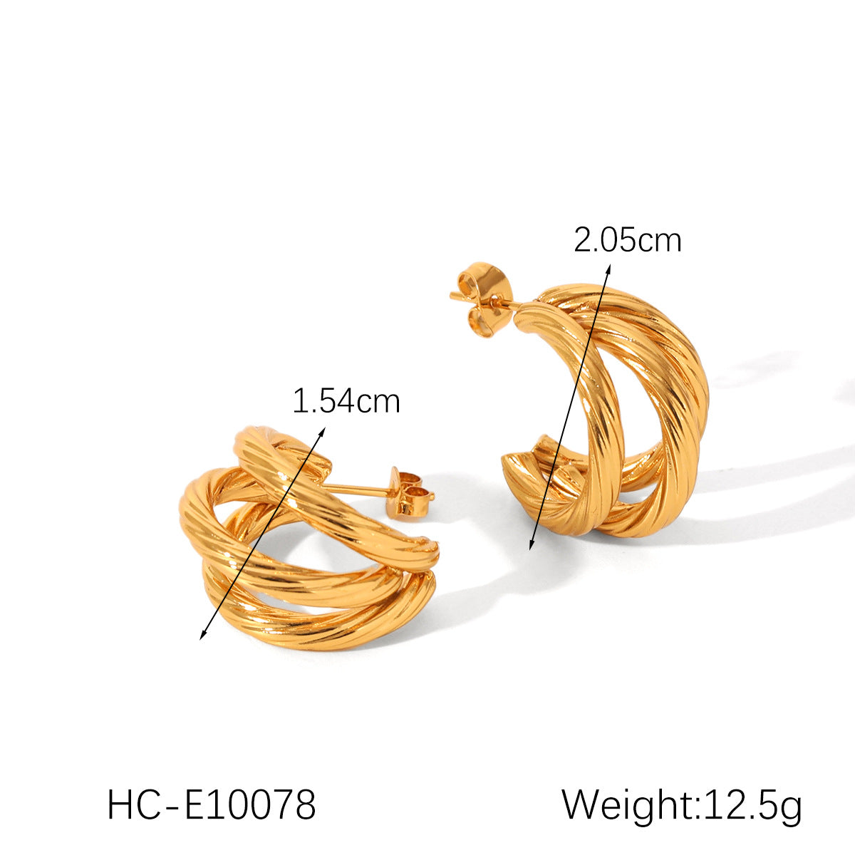 Multi-layer Linear Stainless Steel Earrings for Women, Personalized and Versatile, Titanium Steel Earrings, Non-fading Earrings