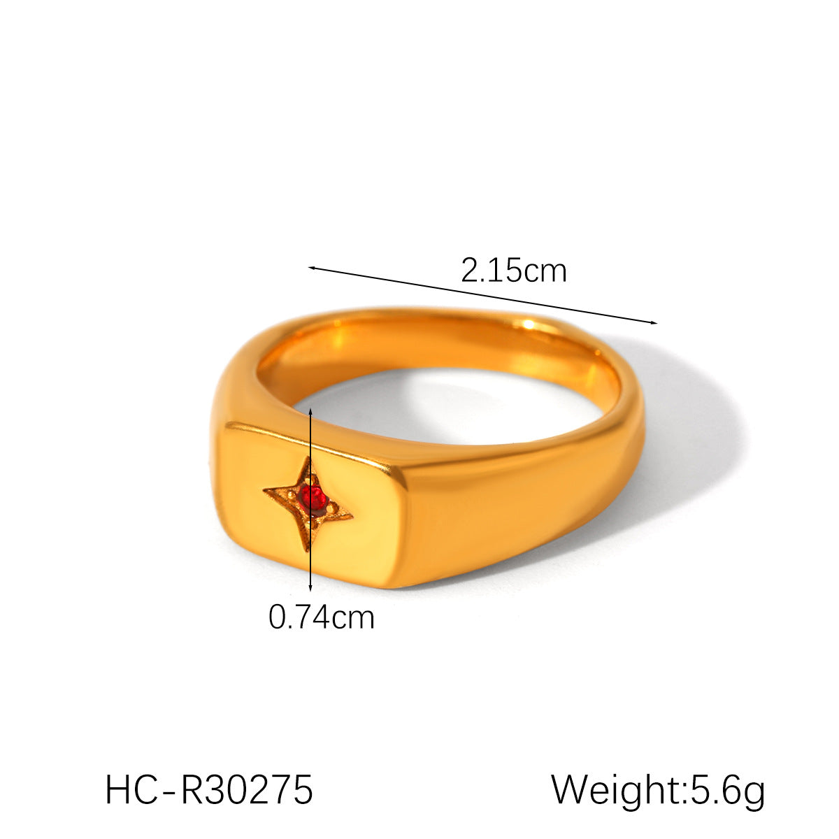 Stainless Steel Diamond-encrusted Ring, Titanium Steel, Non-fading, Eight-pointed Star Design, Women's Temperament, Versatile Jewelry
