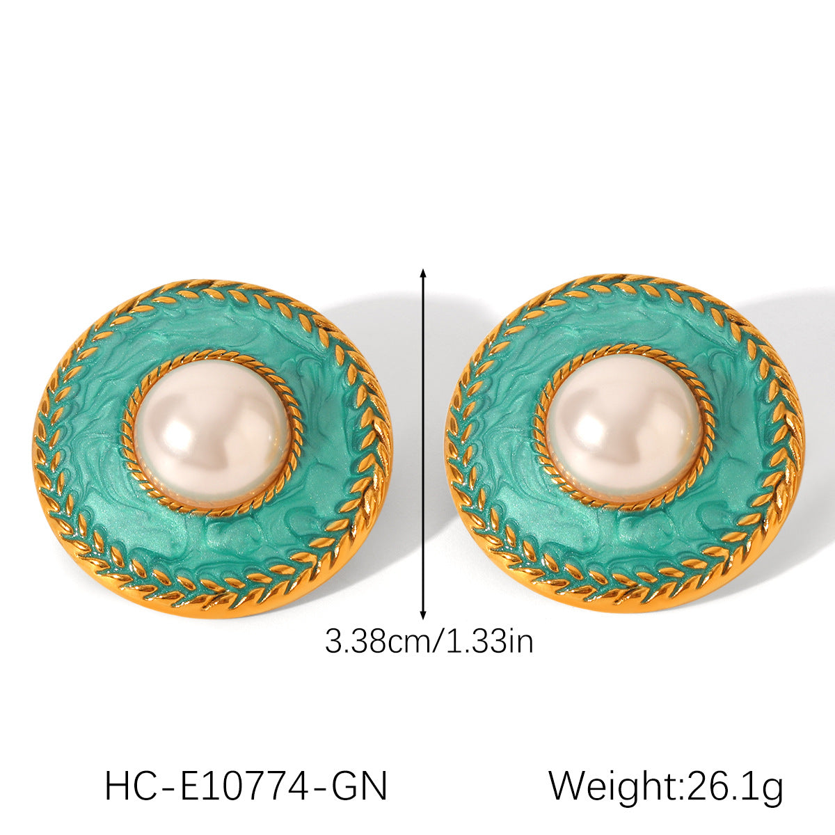 Stainless Steel 18K Gold-plated Earrings with Fried Dough Twists Pattern, Flower Design, and Pearl Accents for Women, Non-fading Titanium Steel Earrings