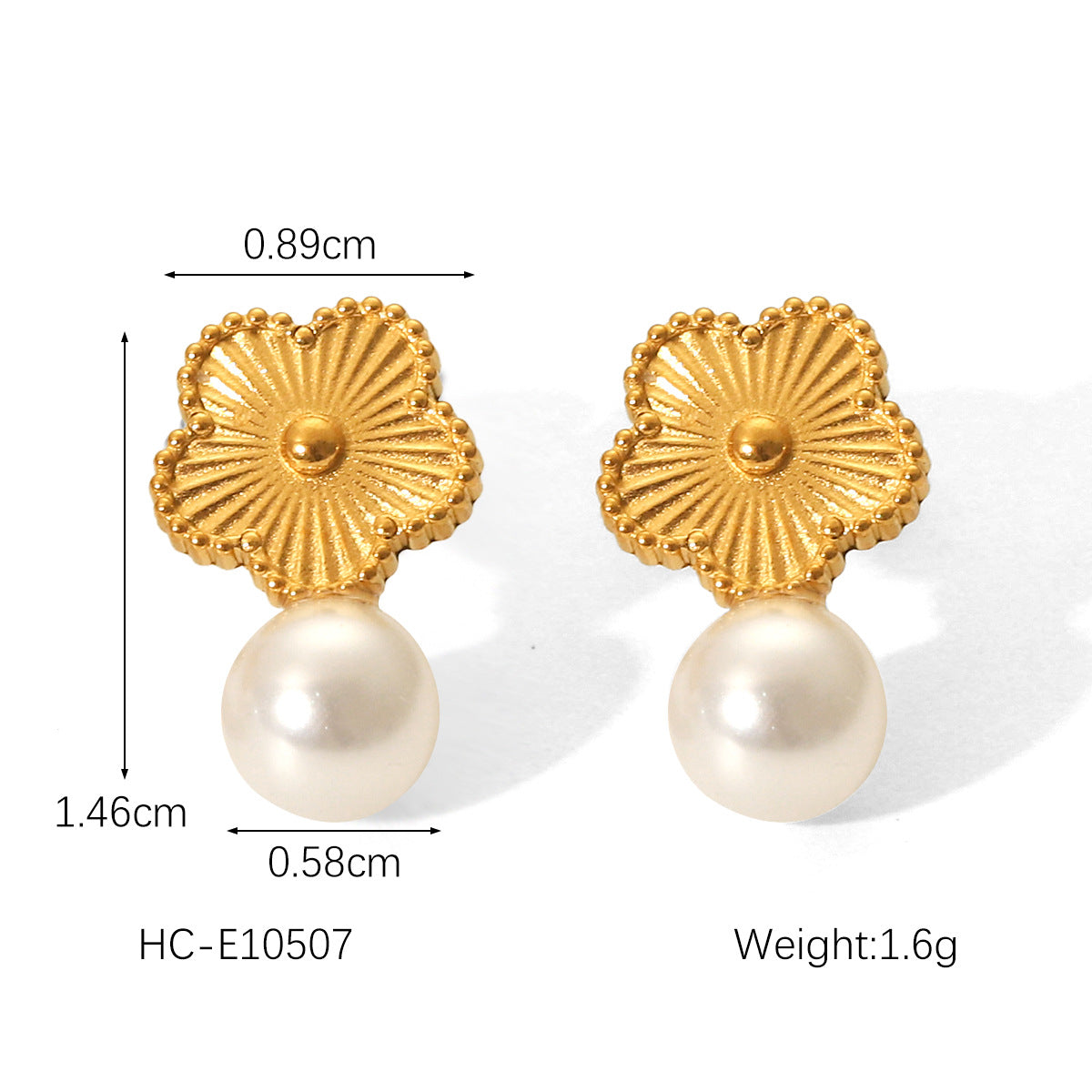 Fashionable and Personalized Butterfly Zircon Star Earrings, Ins-inspired Light Luxury Stainless Steel Five-petaled Flower Pearl Earrings