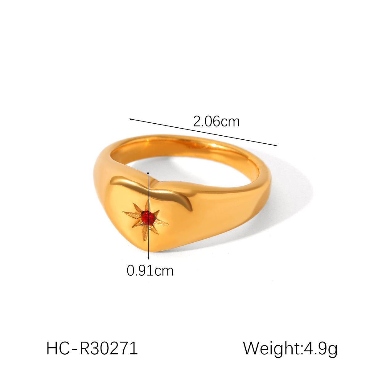 Stainless Steel Diamond-encrusted Ring, Titanium Steel, Non-fading, Eight-pointed Star Design, Women's Temperament, Versatile Jewelry