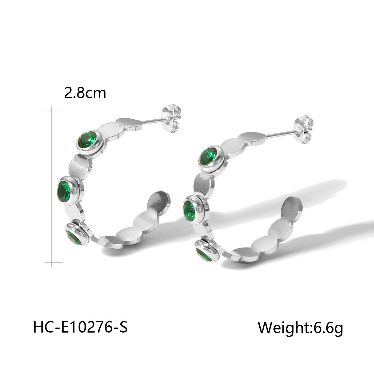 Fashionable 18K Gold Stainless Steel Earrings with Diamond Studded Earrings for Women, Versatile and High-end Earrings