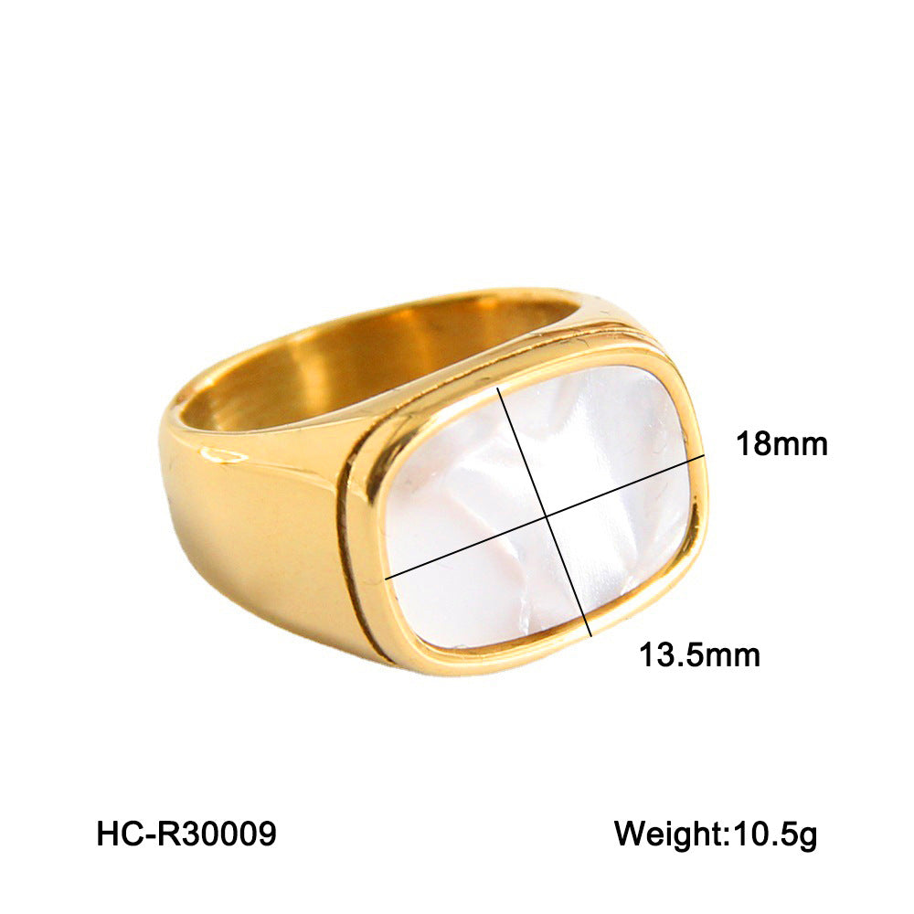 Titanium Steel Non-fading Ring, Stainless Steel Gold-plated, Fashionable and Versatile Ring
