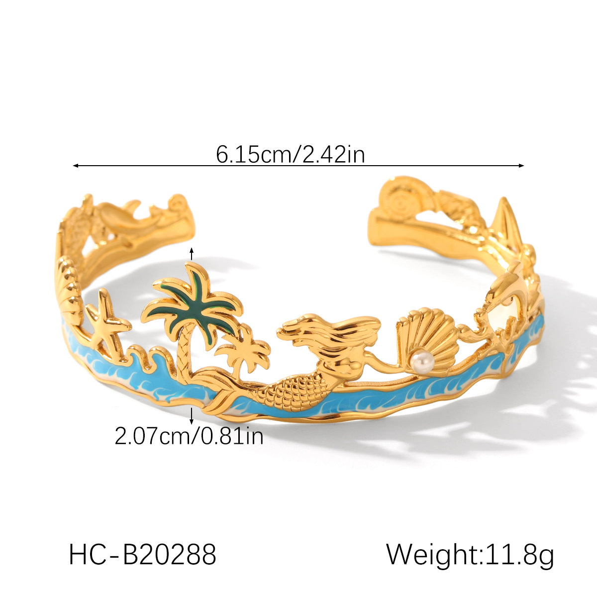 Stainless steel jewelry starfish shell opening bracelet women's high-end ocean style titanium steel bracelet