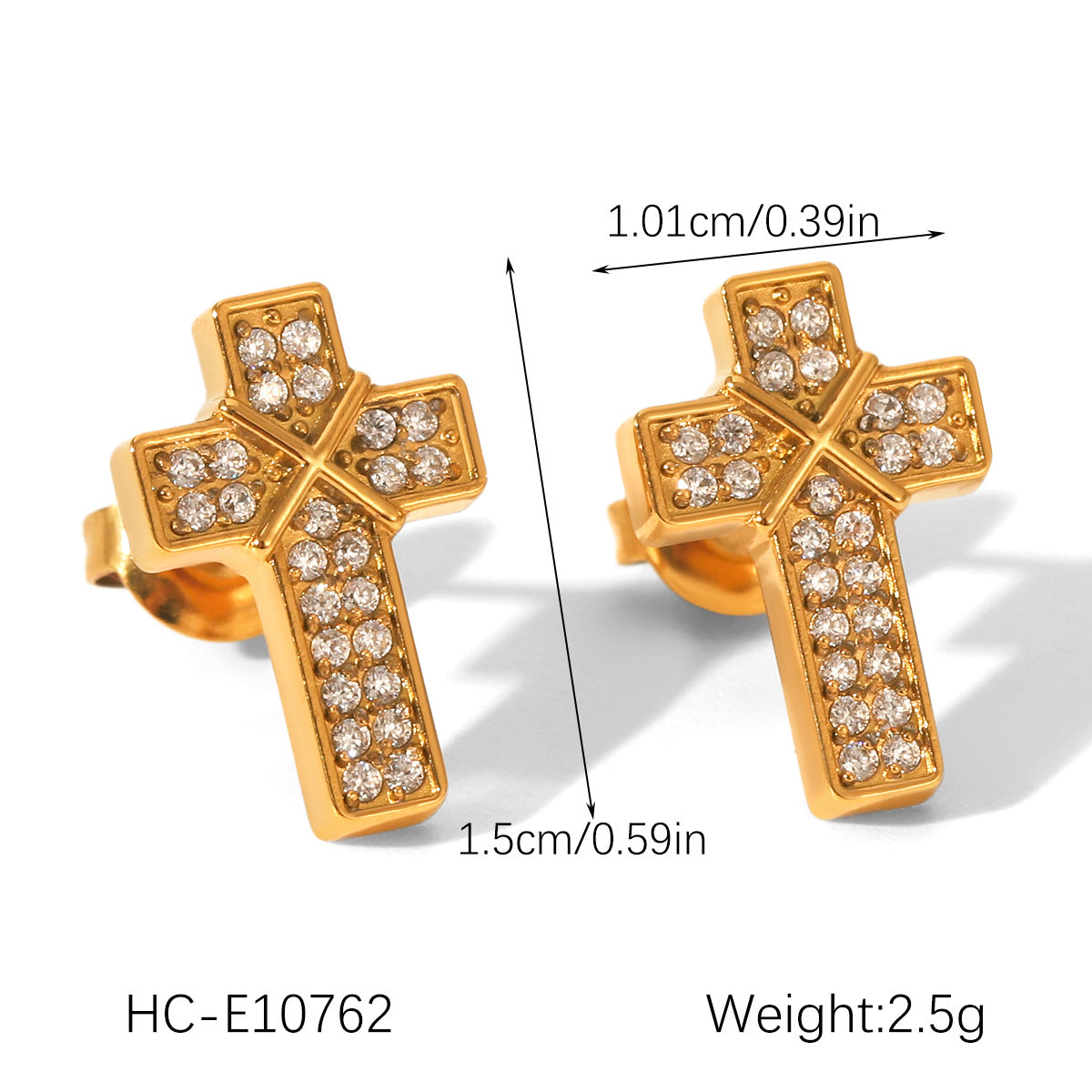 Stainless Steel Earrings, Cross Earrings, Light Luxury, High-end Pendant, Earrings, Versatile Titanium Steel Jewelry
