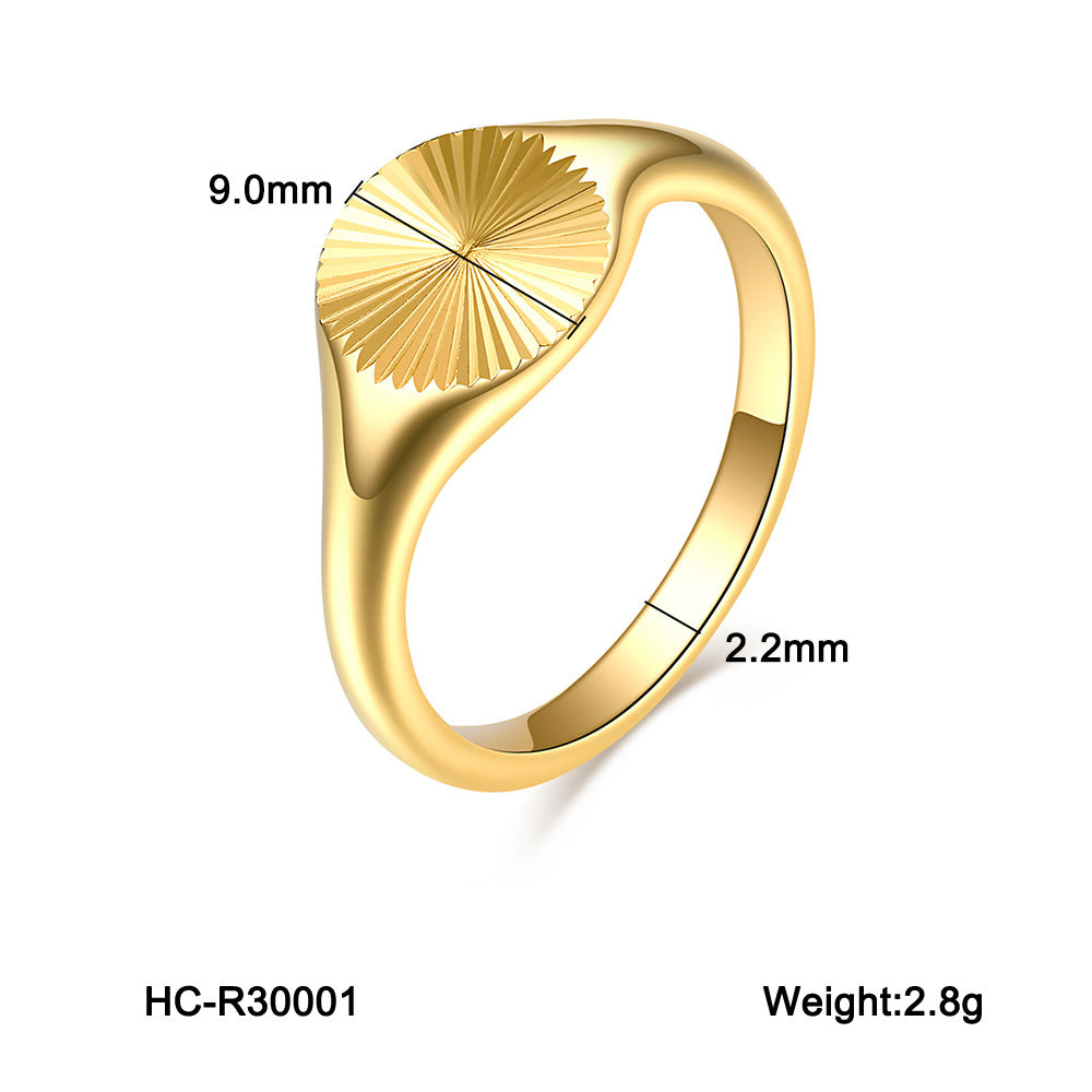 Titanium Steel Non-fading Ring, Stainless Steel Gold-plated, Fashionable and Versatile Ring