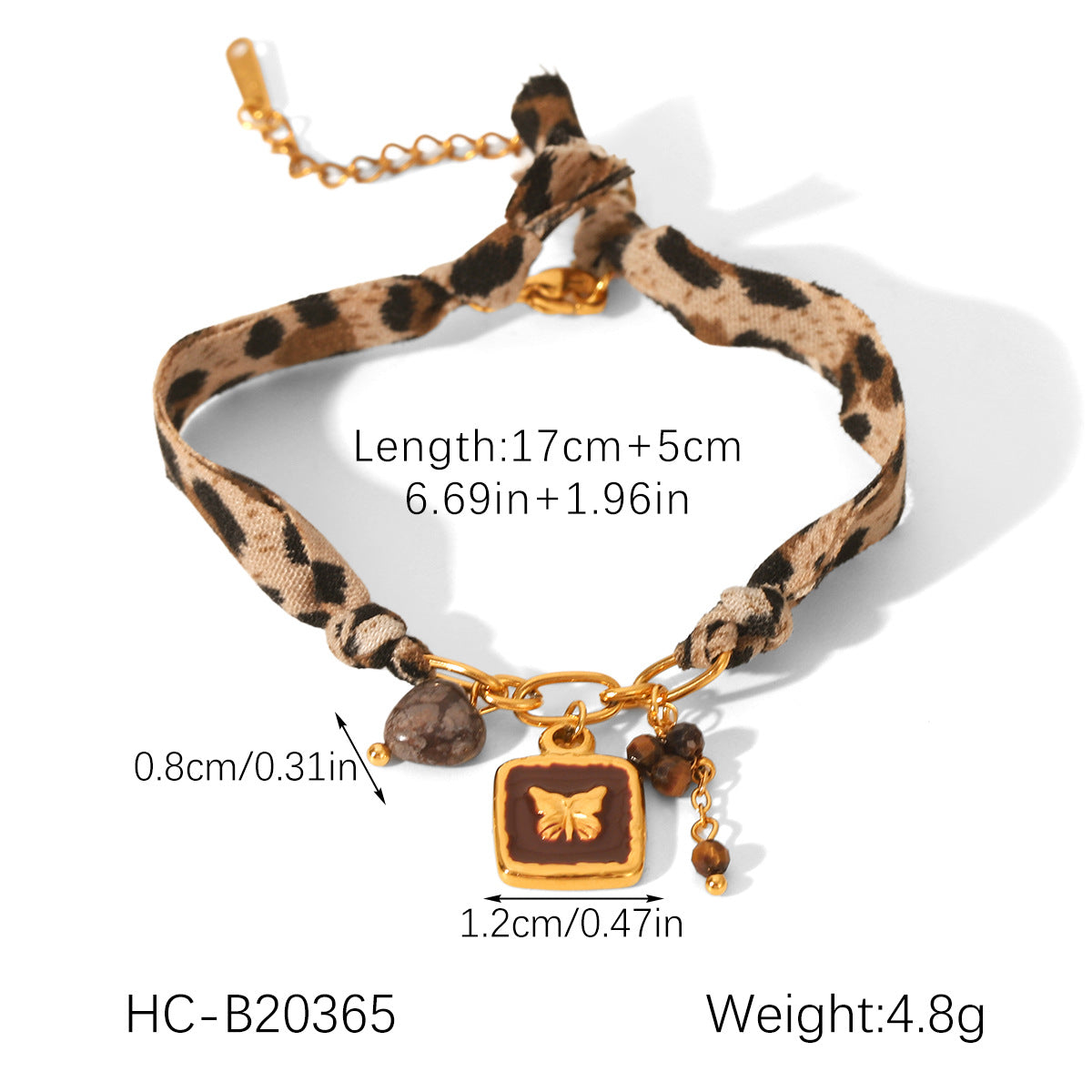 Stainless Steel Flower Sun Heart DIY Jewelry Pendant Leopard Print Necklace Butterfly Daisy Leopard Print Bracelet