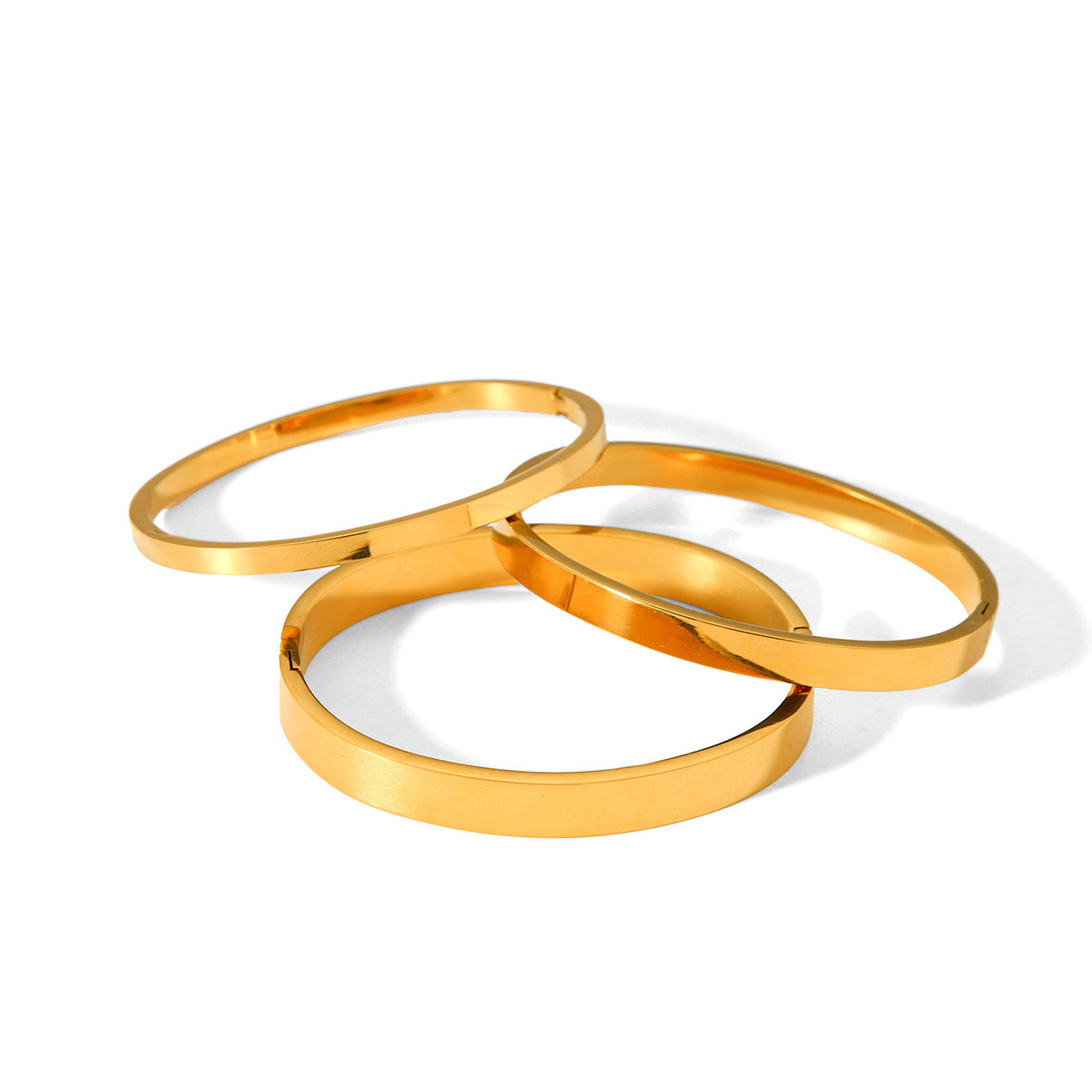 Simple Titanium Steel Bracelet, Ins-inspired Fashion, Versatile Stainless Steel Plated Gold Glossy Bracelet, Does Not Fade