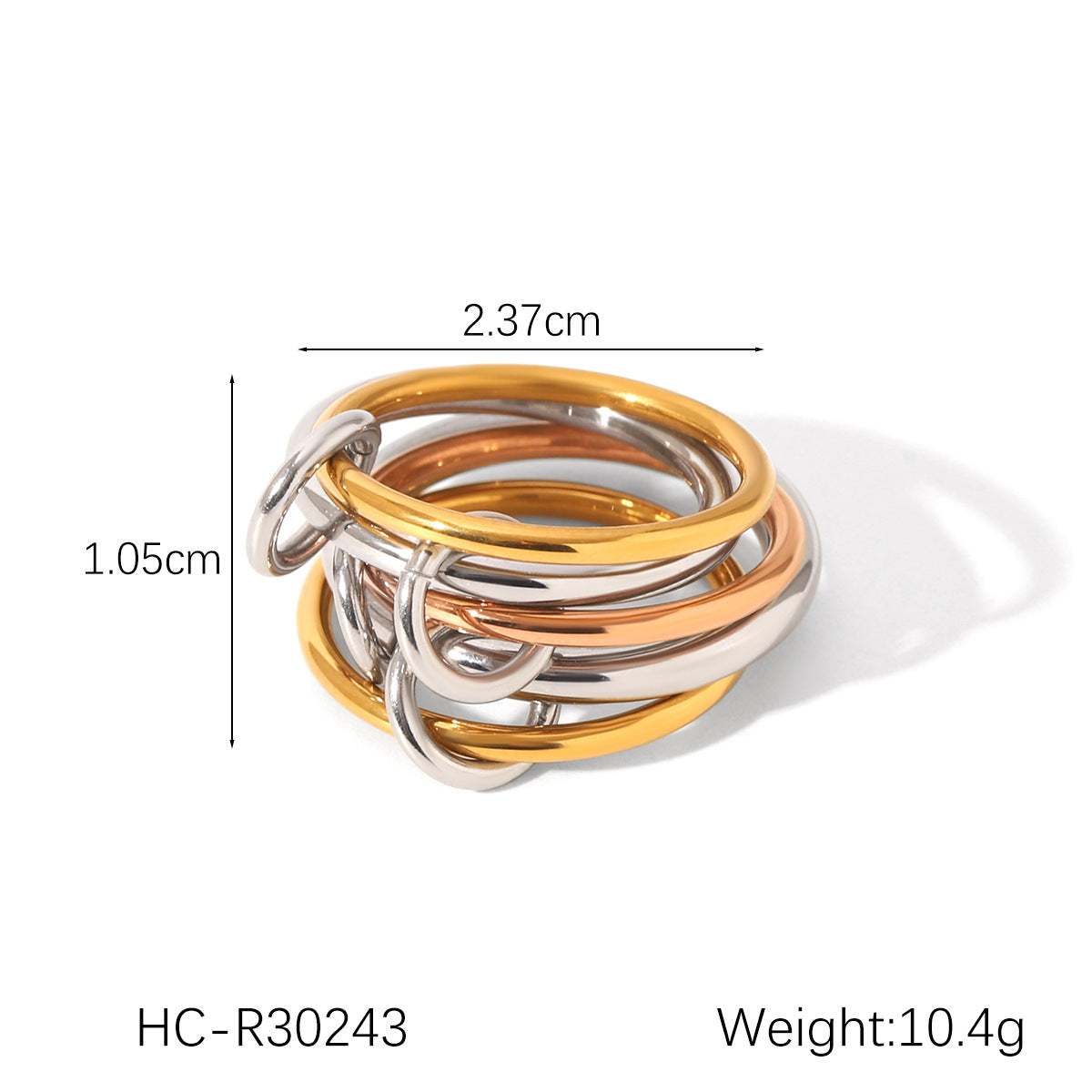Stainless Steel Stackable Plain Ring Ins-style High-end Feel Non-fading Titanium Steel Jewelry Cross-border Ring Gold Jewelry for Women Rings