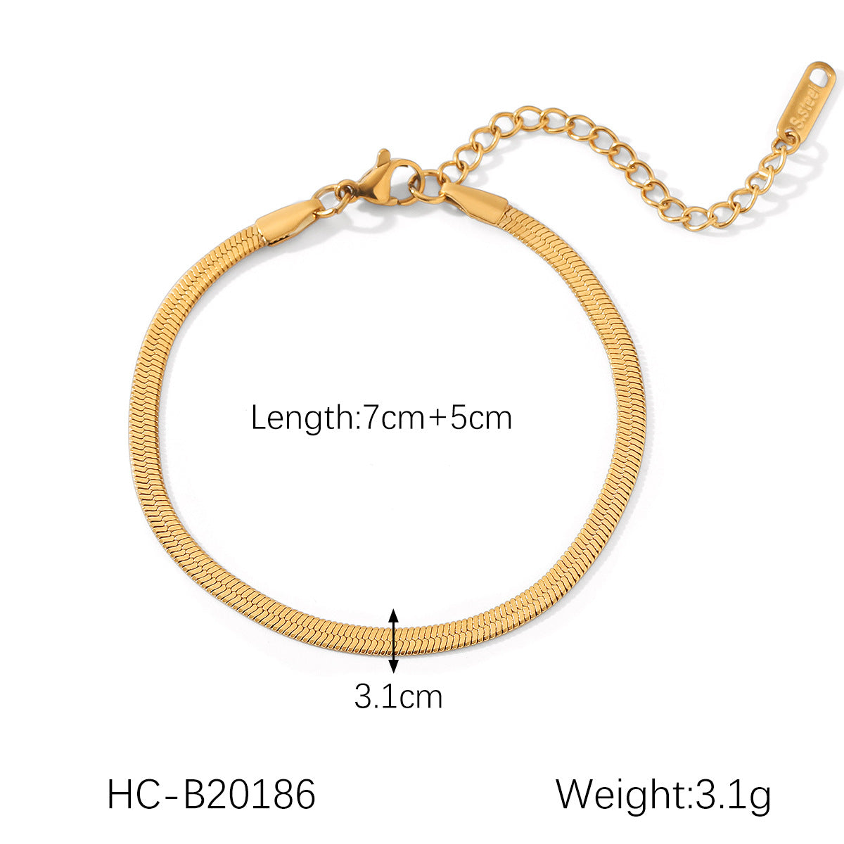 Stainless Steel Bracelet, Fried Dough Twists Chain, Blade Chain, Figaro Chain, Snake Bone Chain, Cross-border Titanium Steel Jewelry