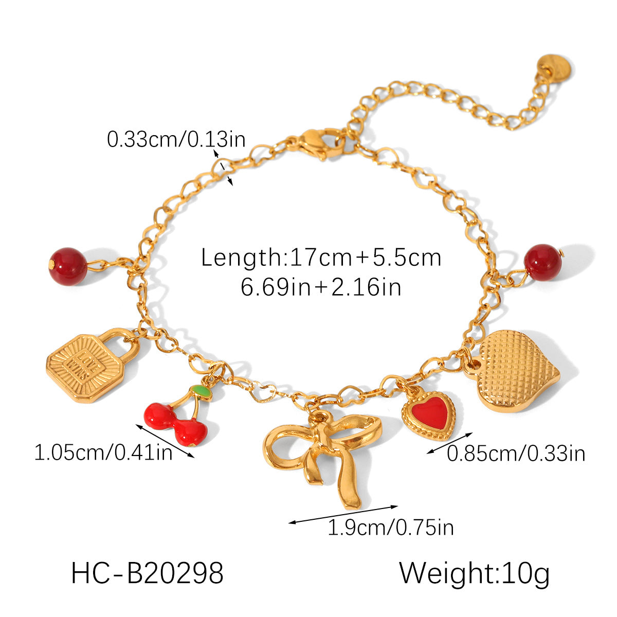 Ins-style Cuban Chain Diamond-encrusted Heart-shaped Eight-pointed Star Pendant Stainless Steel Bracelet Personalized Fashion Titanium Steel Jewelry