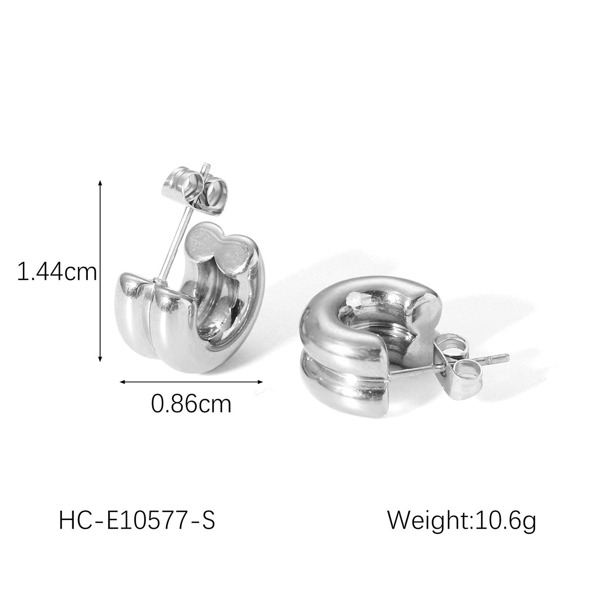 18K Gold Double-layer Stainless Steel Earrings INS Style Color Blocked Titanium Steel Earrings for Women's Fashion, Simple and Non Fading Earrings