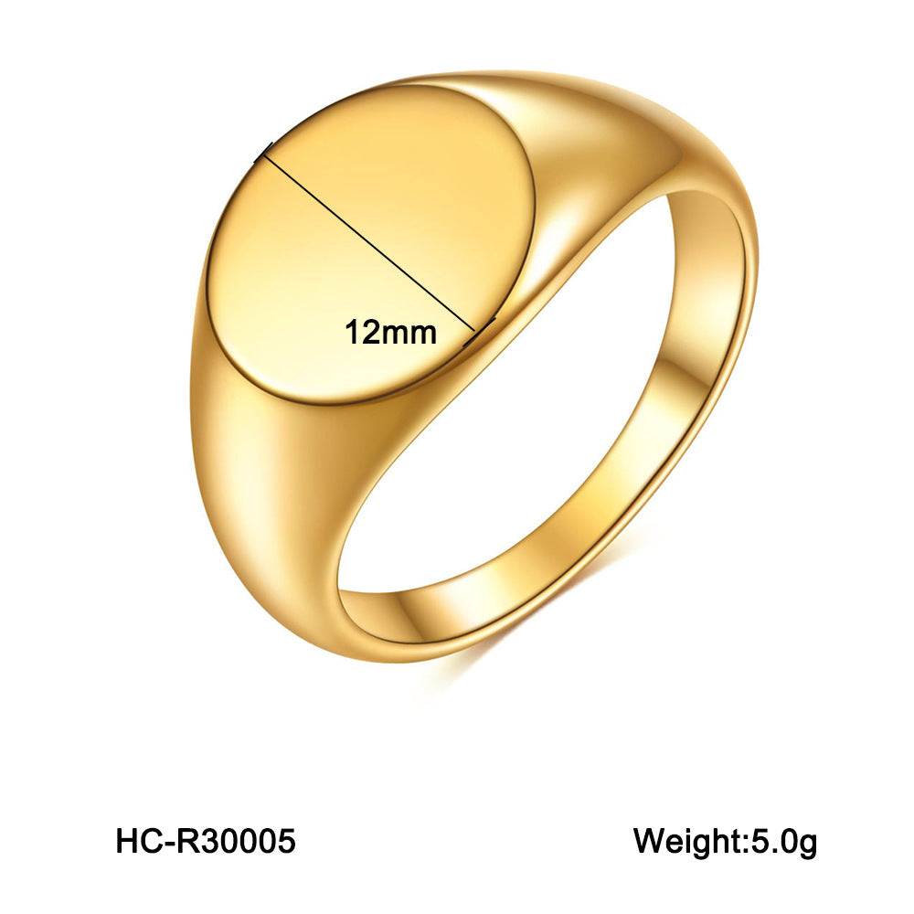Titanium Steel Non-fading Ring, Stainless Steel Gold-plated, Fashionable and Versatile Ring