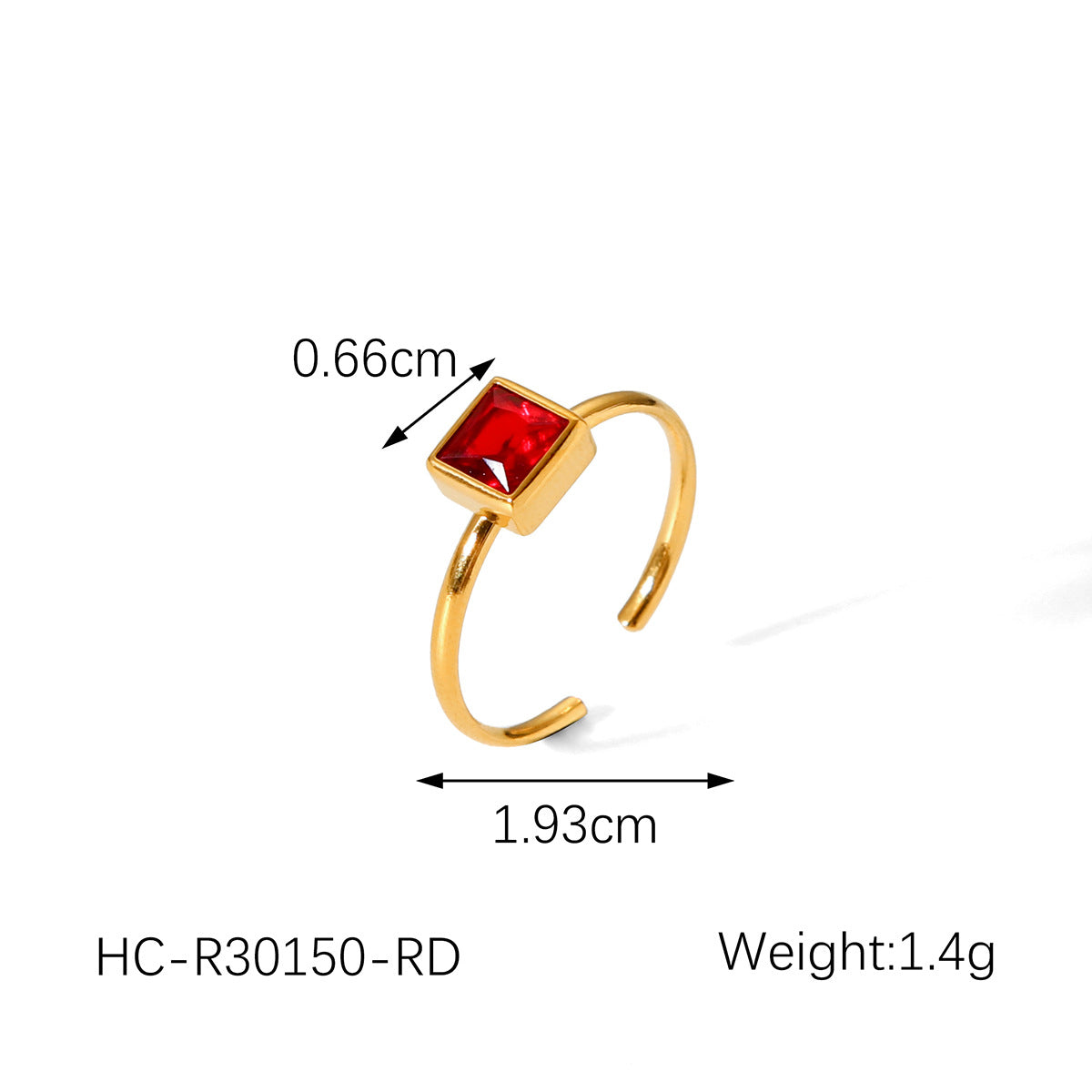 Titanium Steel Ring Female Niche Light Luxury High-grade Stainless Steel Plated 18k Gold Inlaid Square Zircon Ring Female