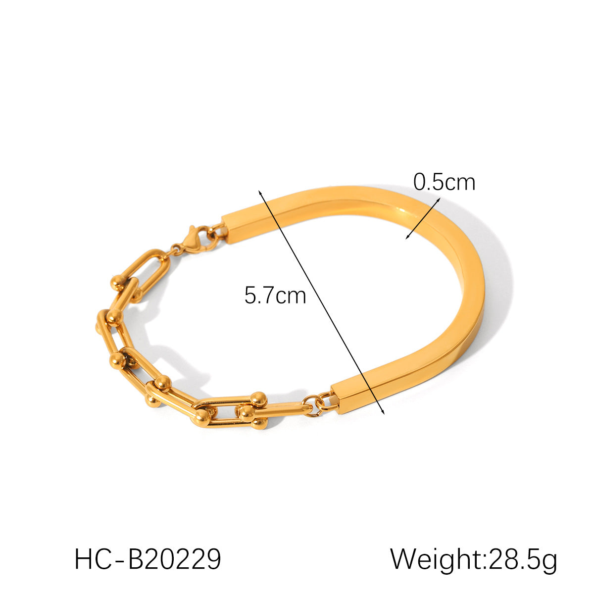 INS Style Horseshoe Buckle Chain Splicing U-shaped Buckle Stainless Steel Bracelet for Women, High-end Titanium Steel Bracelet, Does Not Fade