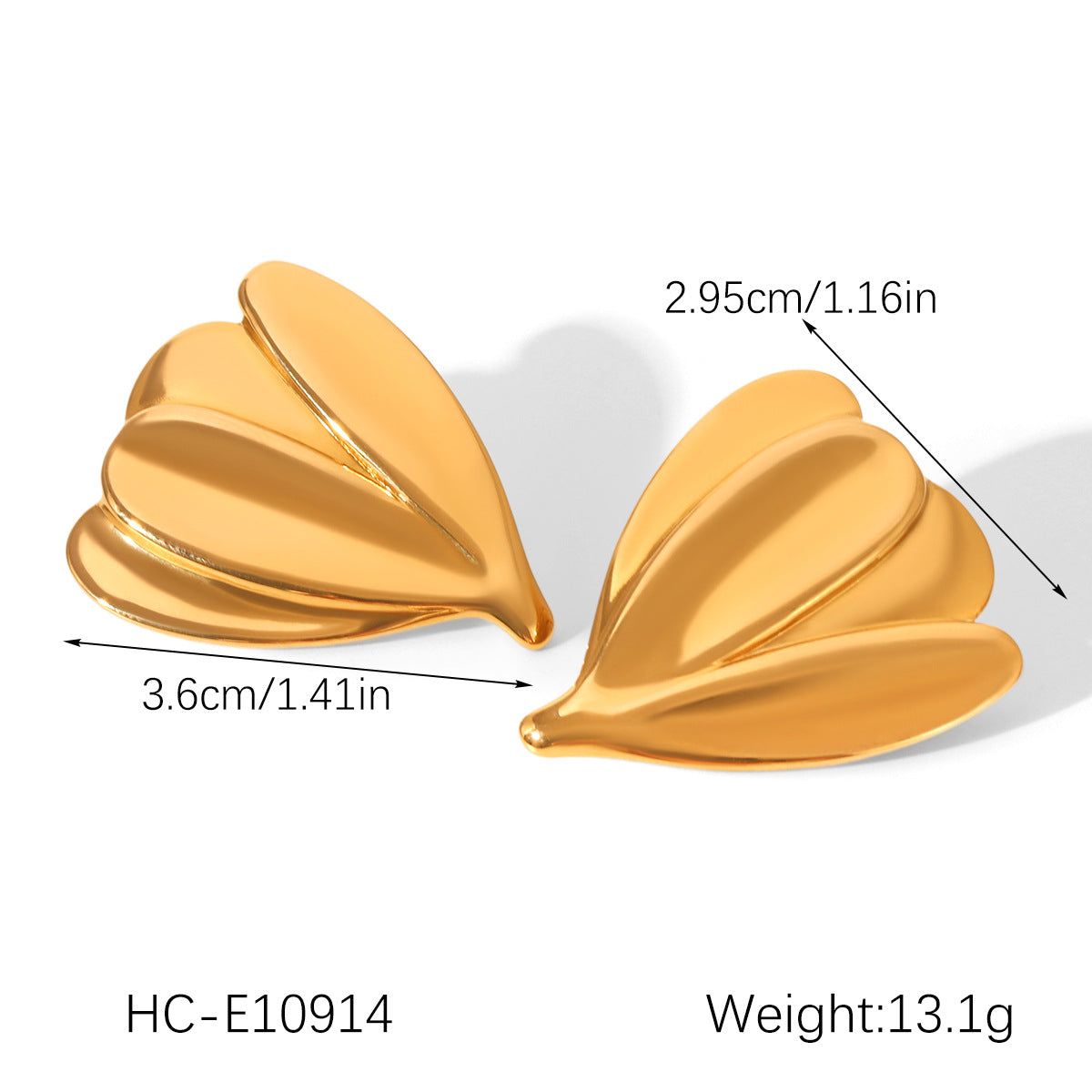 18K Gold Stainless Steel Earrings, Flower-shaped Ear Jewelry, Exuding A Sense of Light Luxury and High-end Quality, Made of Titanium Steel, Ensuring No Fading, and Featuring Ear Studs