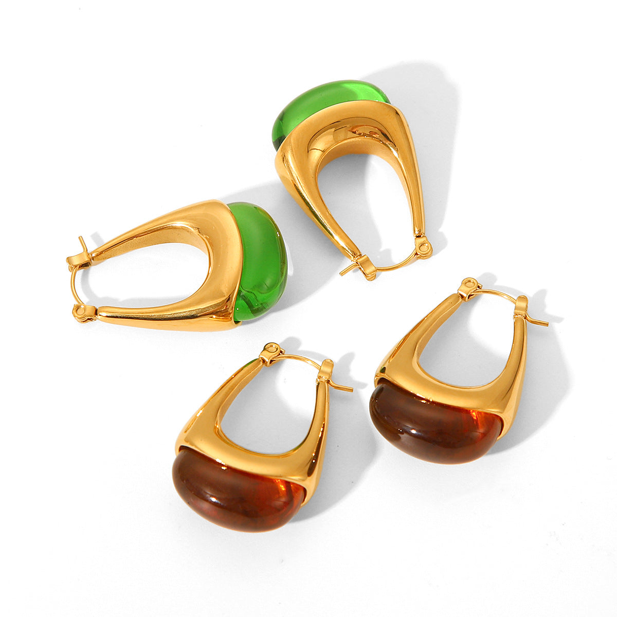 Vintage Titanium Steel Earrings Drop-shaped Ear Buckle Niche Design Sense Fashionable Easy-matching Stainless Steel Jewelry