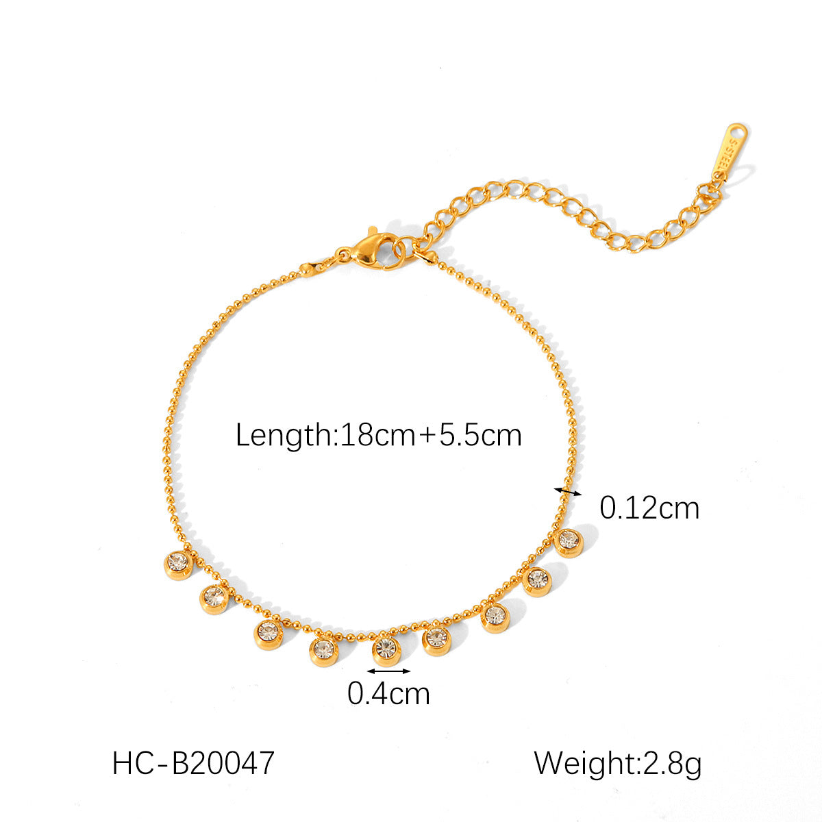 High-end Stainless Steel Diamond-encrusted Fringed Necklace, Fashionable and Versatile Titanium Steel Clavicle Chain, White Zircon Bracelet for Women