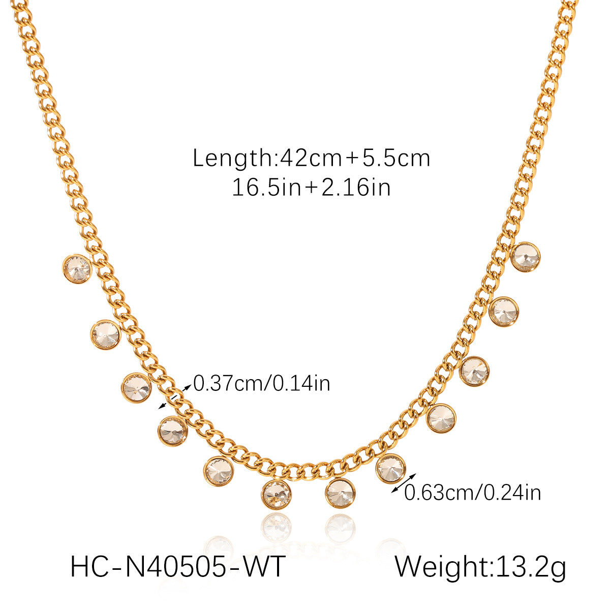Stainless Steel Fringed Necklace, Round Zircon Necklace, High-end Personalized Style Clavicle Chain, Titanium Steel Necklace Accessory