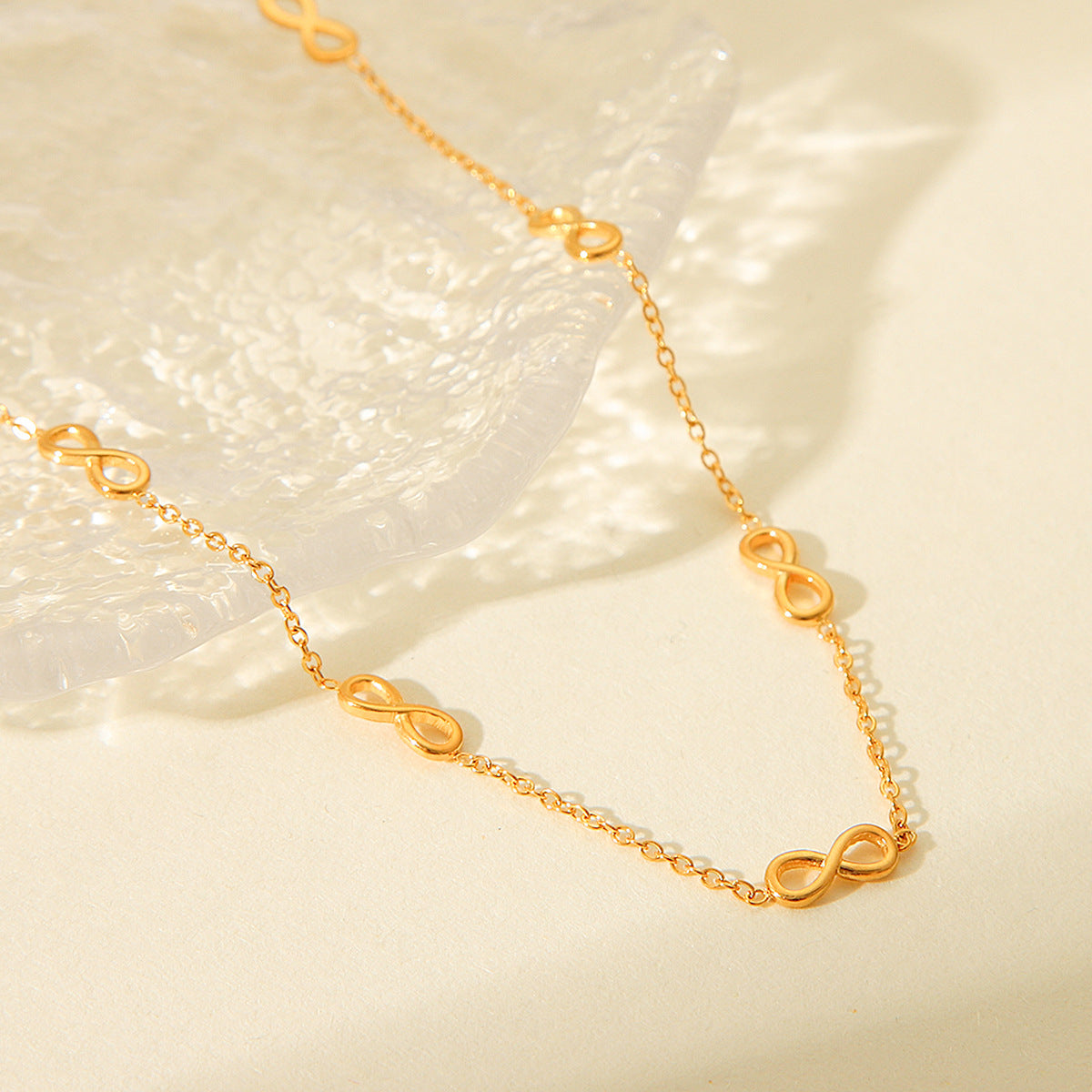 Titanium Steel Necklace 18K Gold-plated Stainless Steel Digital Necklace Does Not Fade Clavicle Chain Necklace